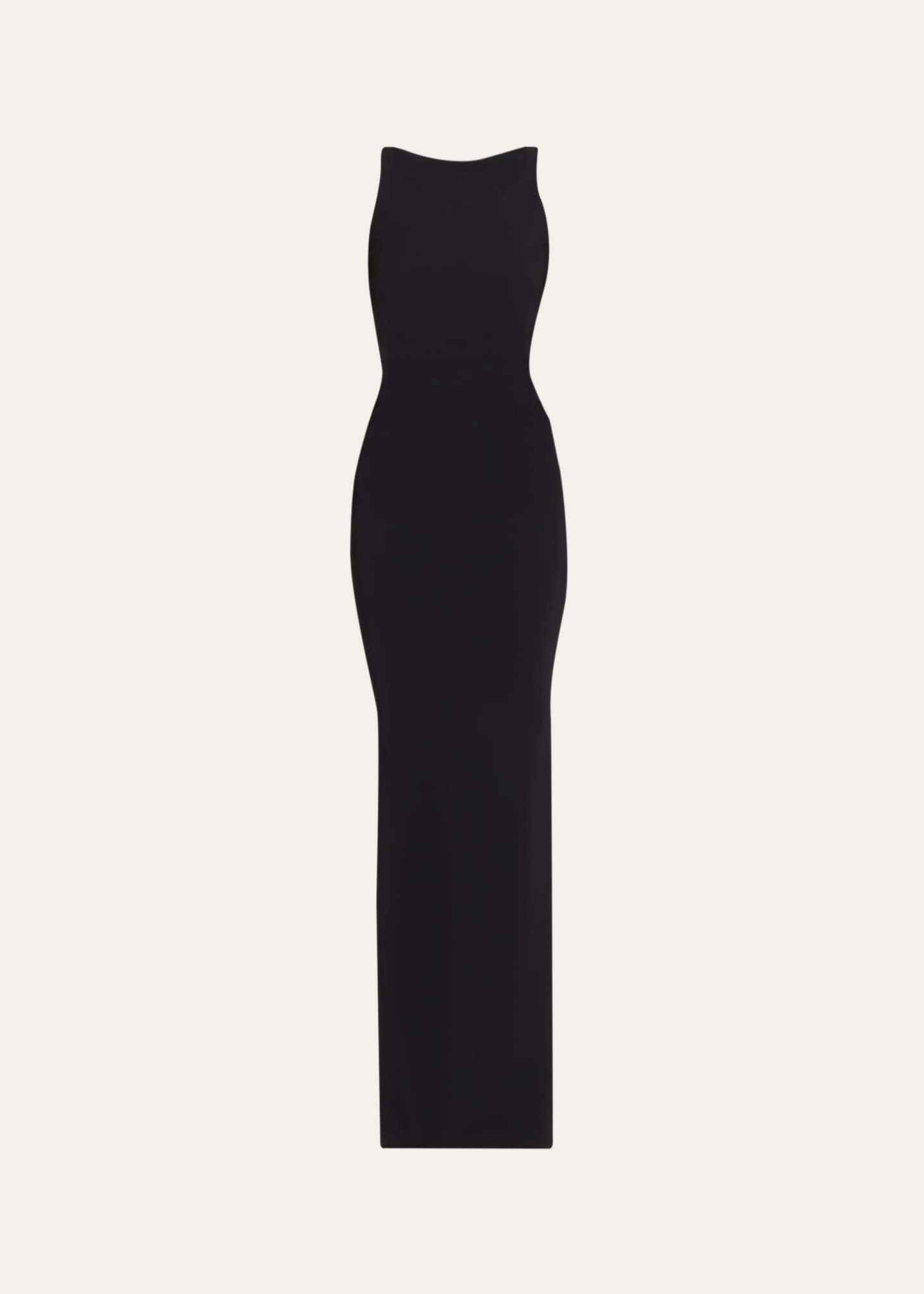 Chiara Boni La Petite Robe Eman Sleeveless Draped Column Gown, Black, Women's, 10, Sleeveless Gowns