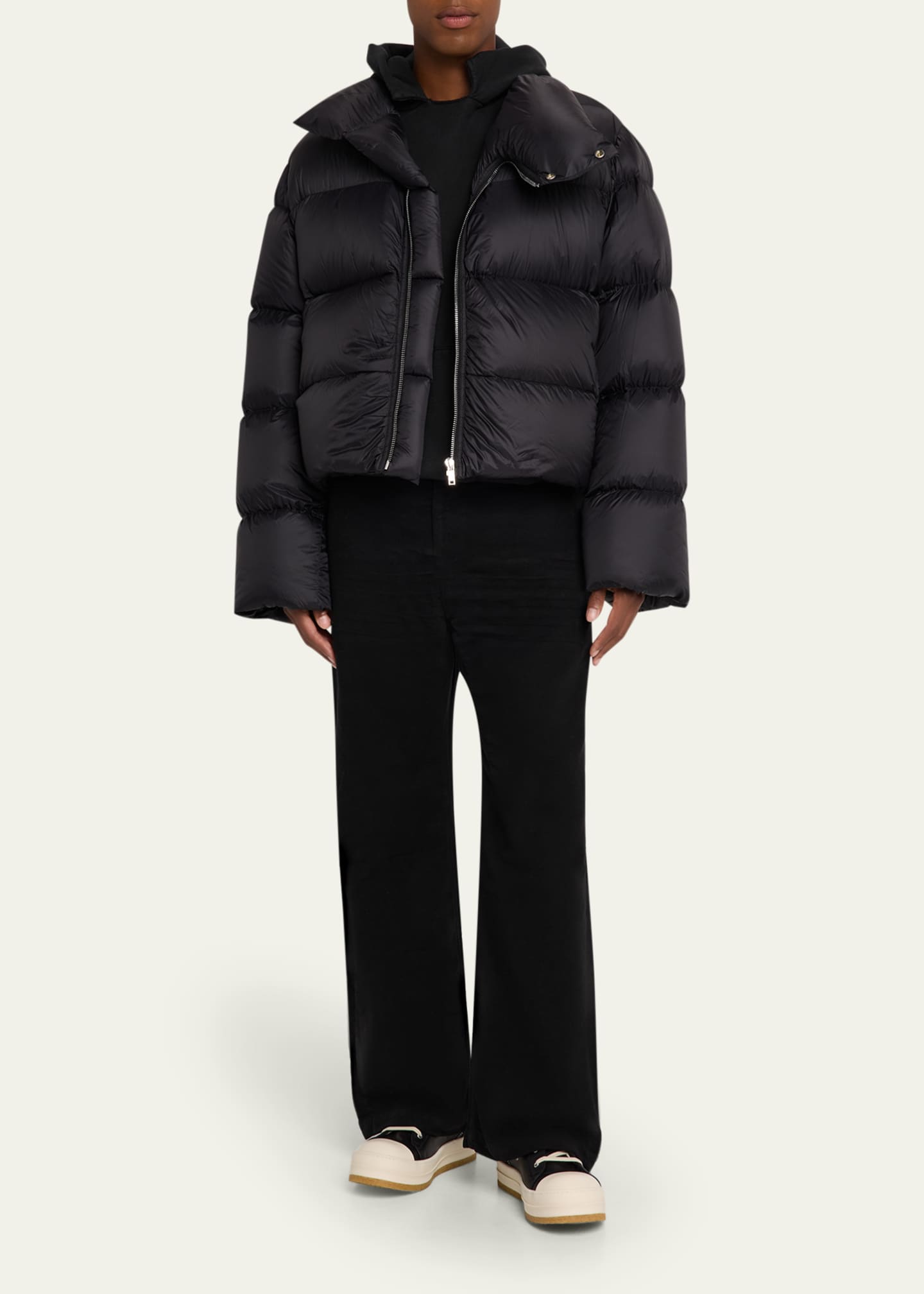 Rick Owens Men's Nylon Cropped Turtleneck Puffer Jacket - Bergdorf