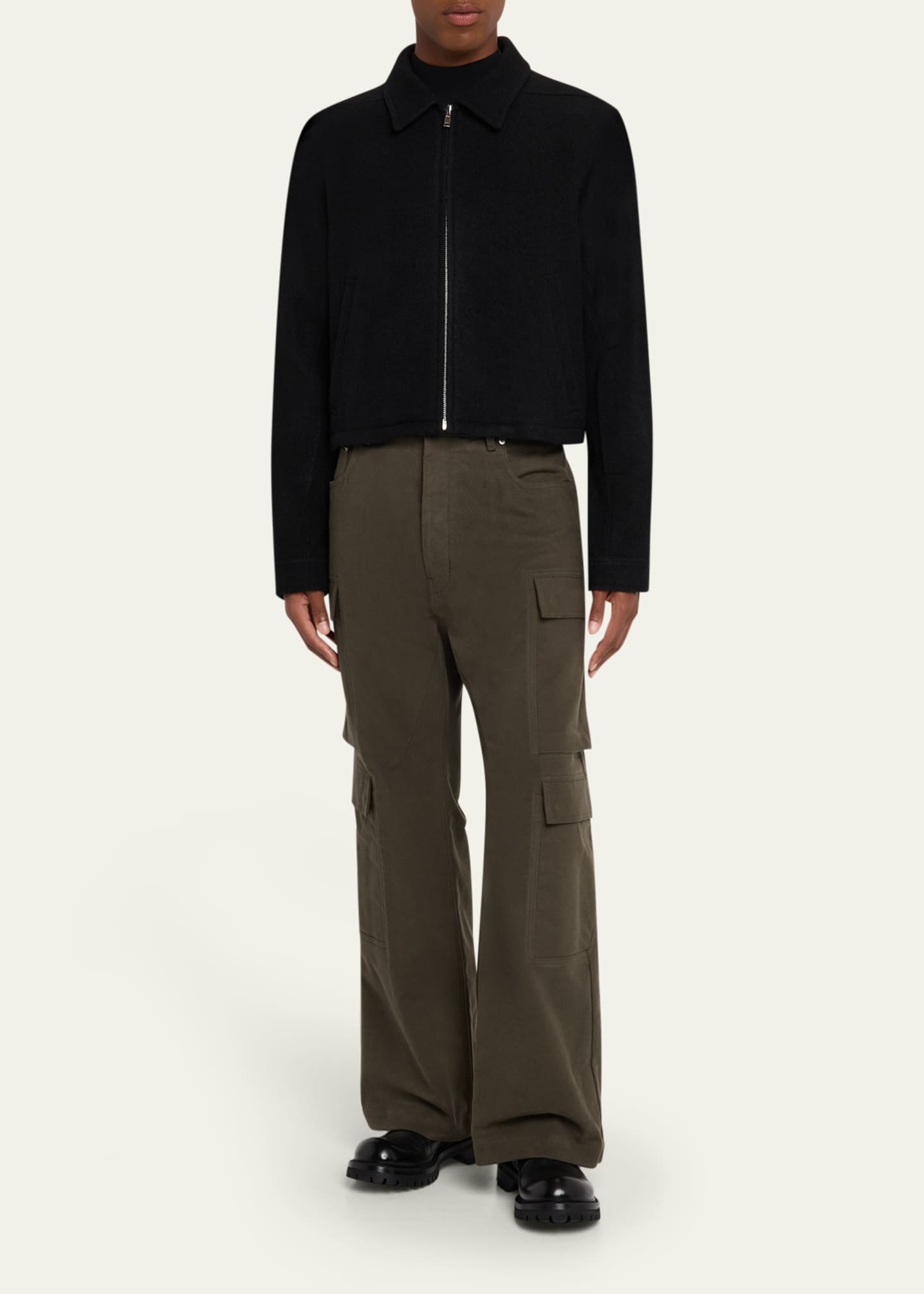 Rick Owens Men's Alice Wool Cropped Full-Zip Blouson - Bergdorf
