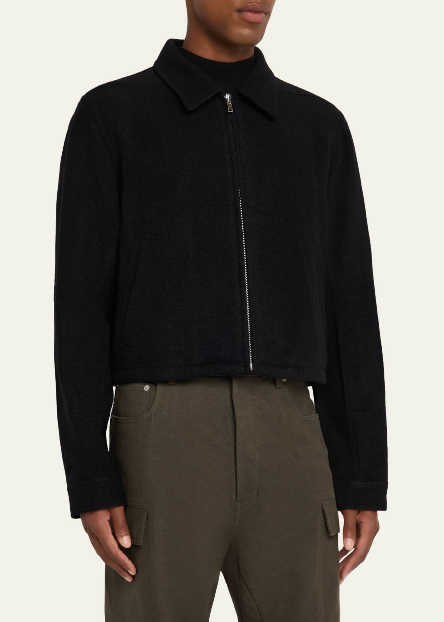 Rick Owens Men's Alice Wool Cropped Full-Zip Blouson - Bergdorf