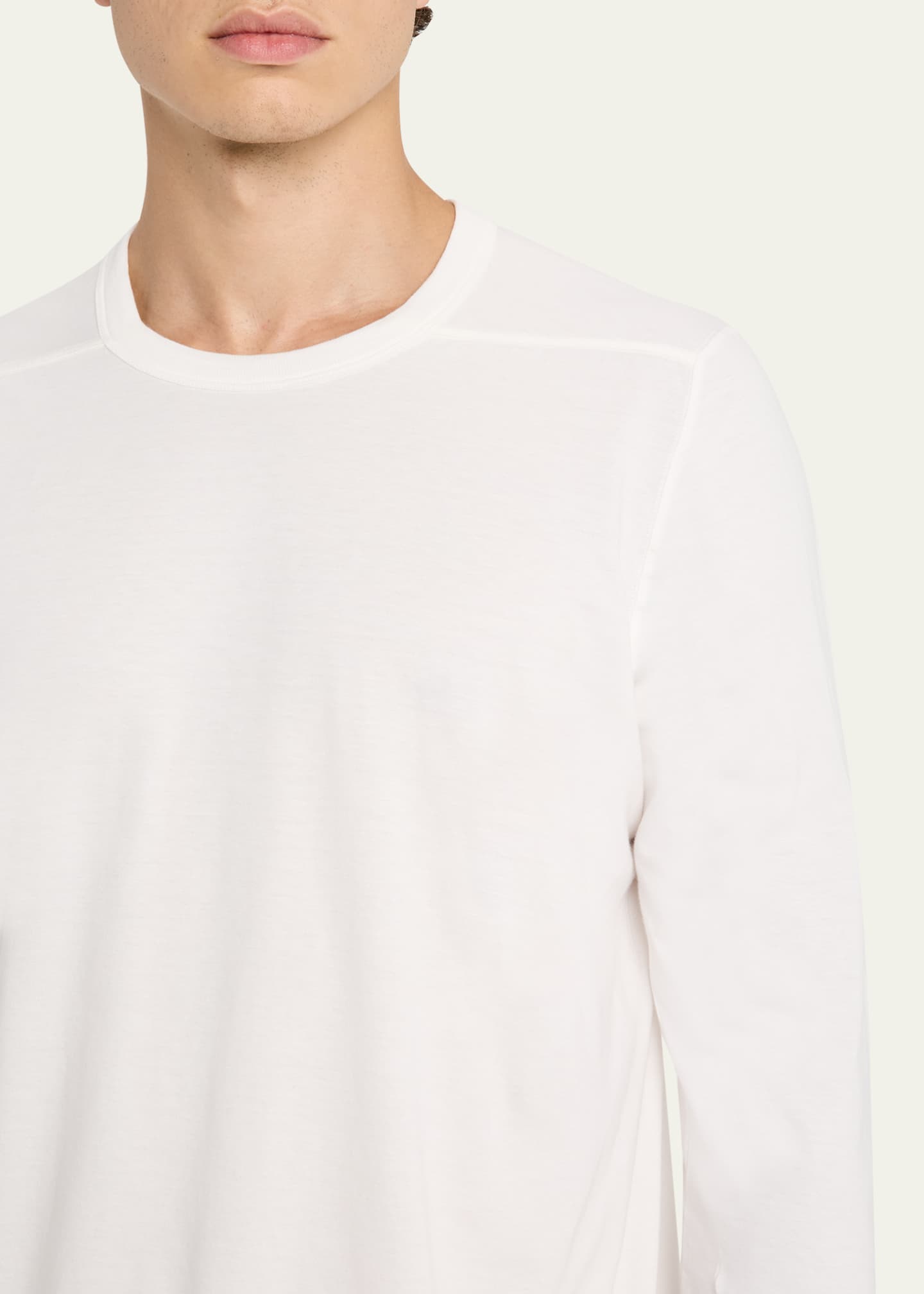 Rick Owens ホワイトコットンTシャツ Rick Owens - Slim-Fit Cotton-Jersey T-Shirt - Neutrals Rick Owens