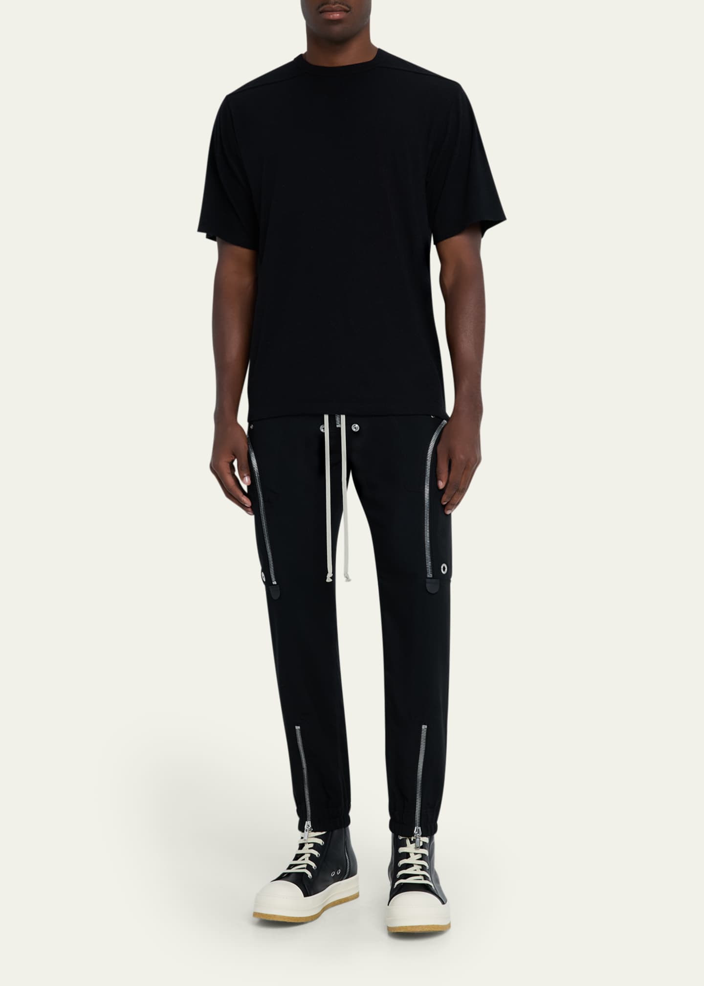 Men's Zipped Wool Drawstring Pants