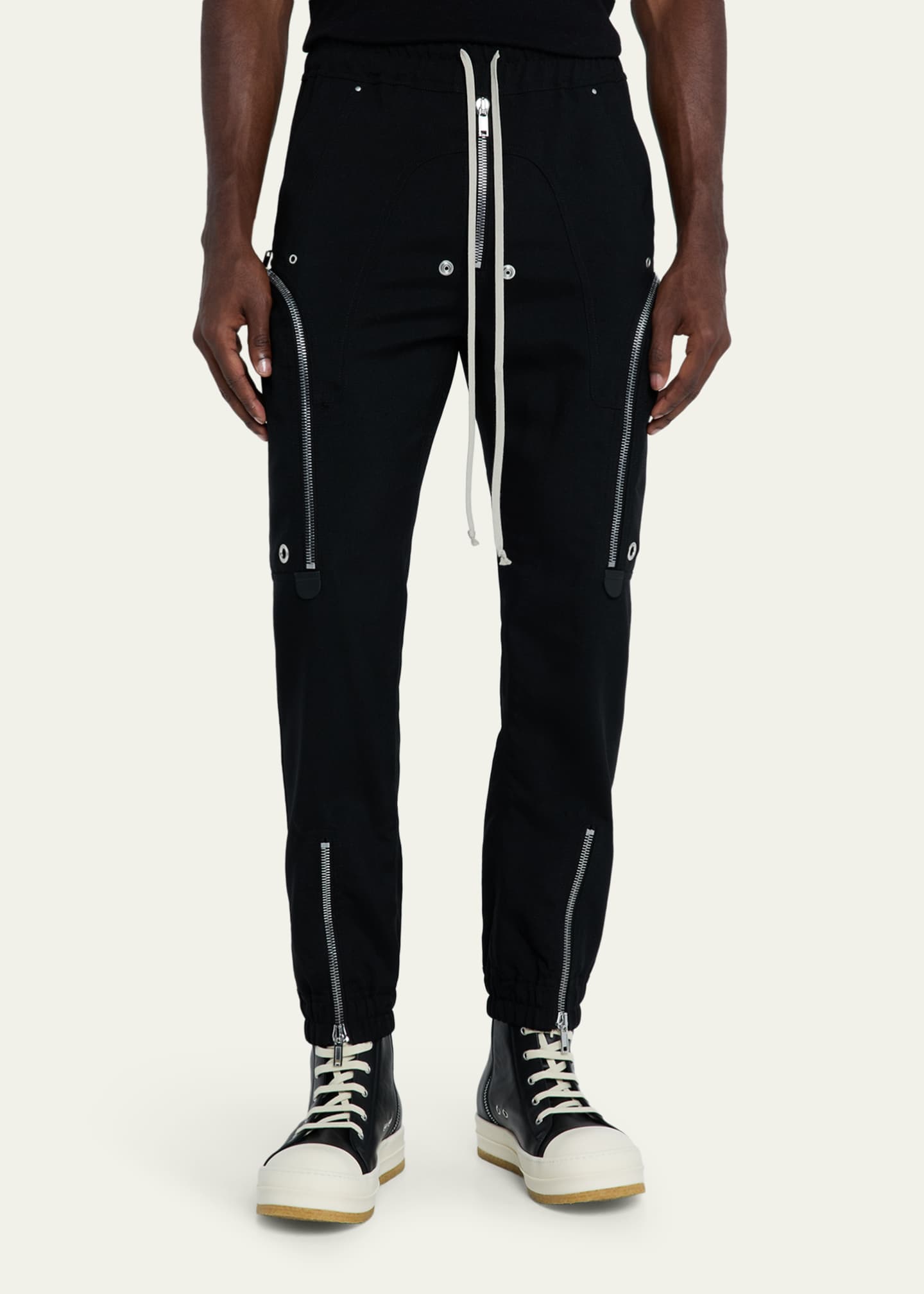Men's Zipped Wool Drawstring Pants