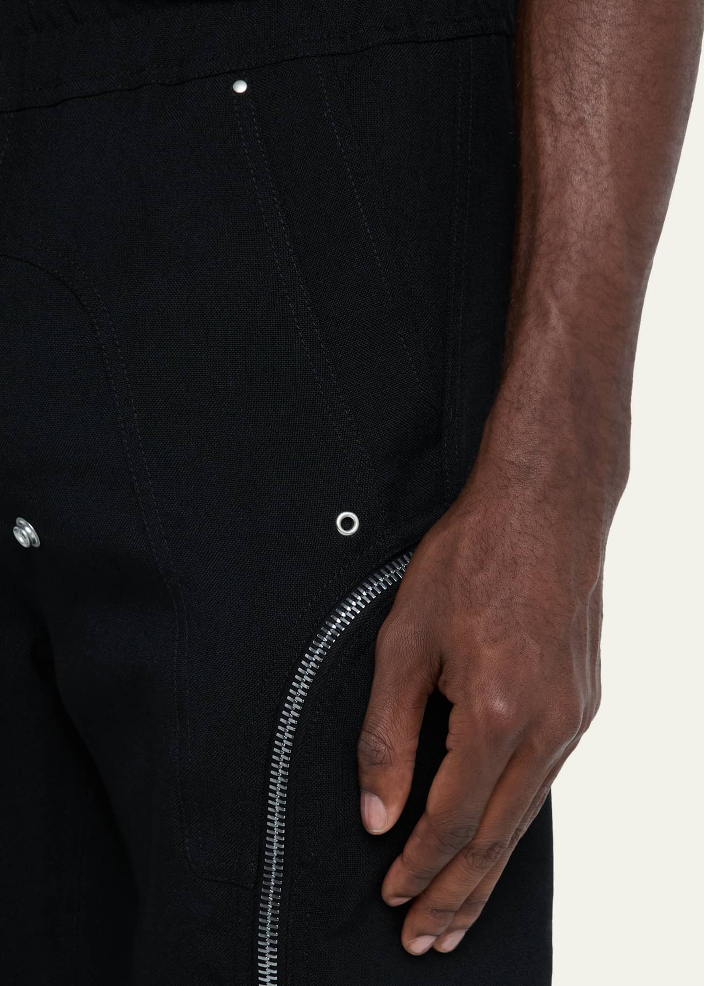 Men's Zipped Wool Drawstring Pants