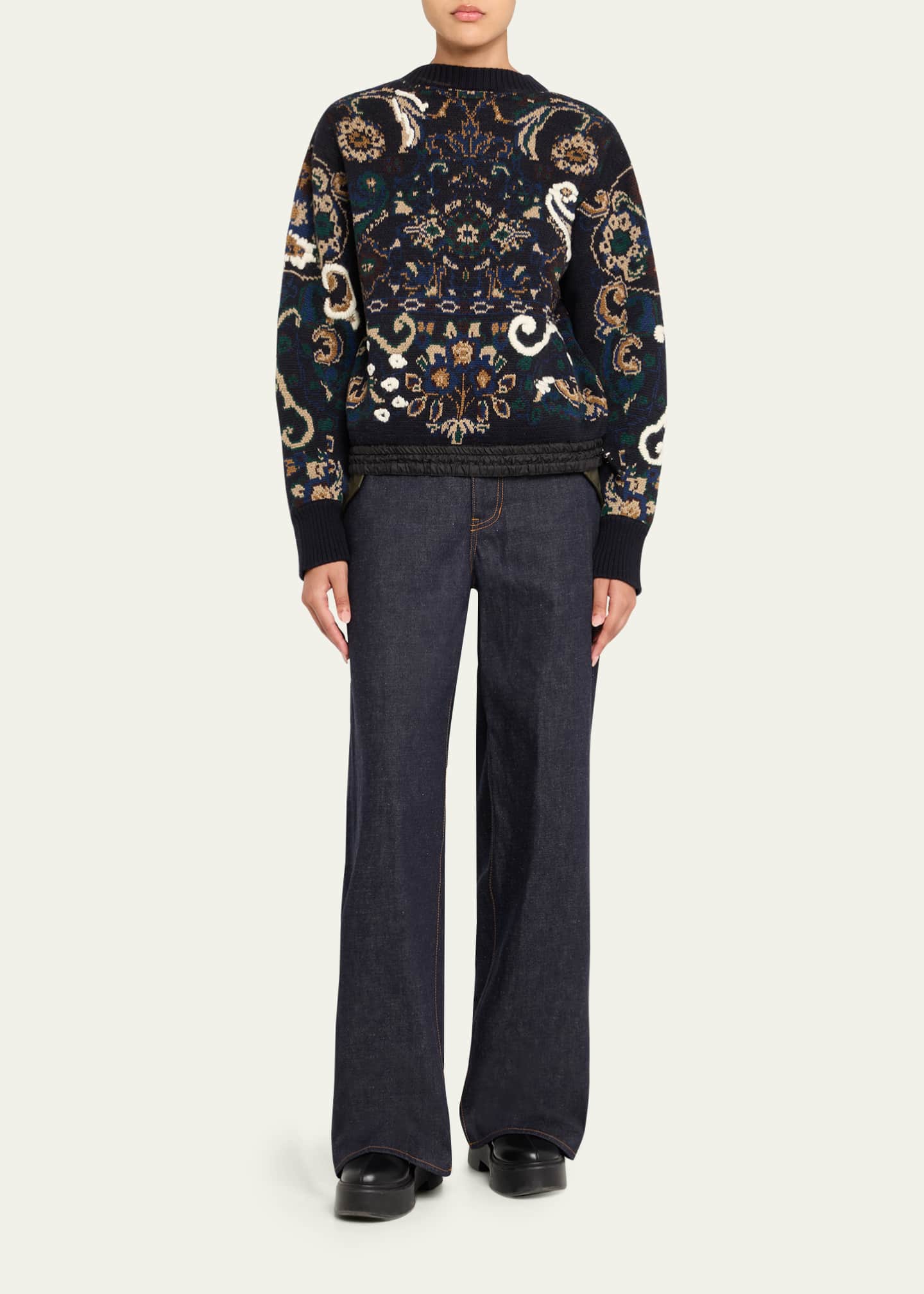 新品 Sacai 23AW MohairAlpaca Jacquard Knit SACAI - Jacquard Knit Sweater Sacai