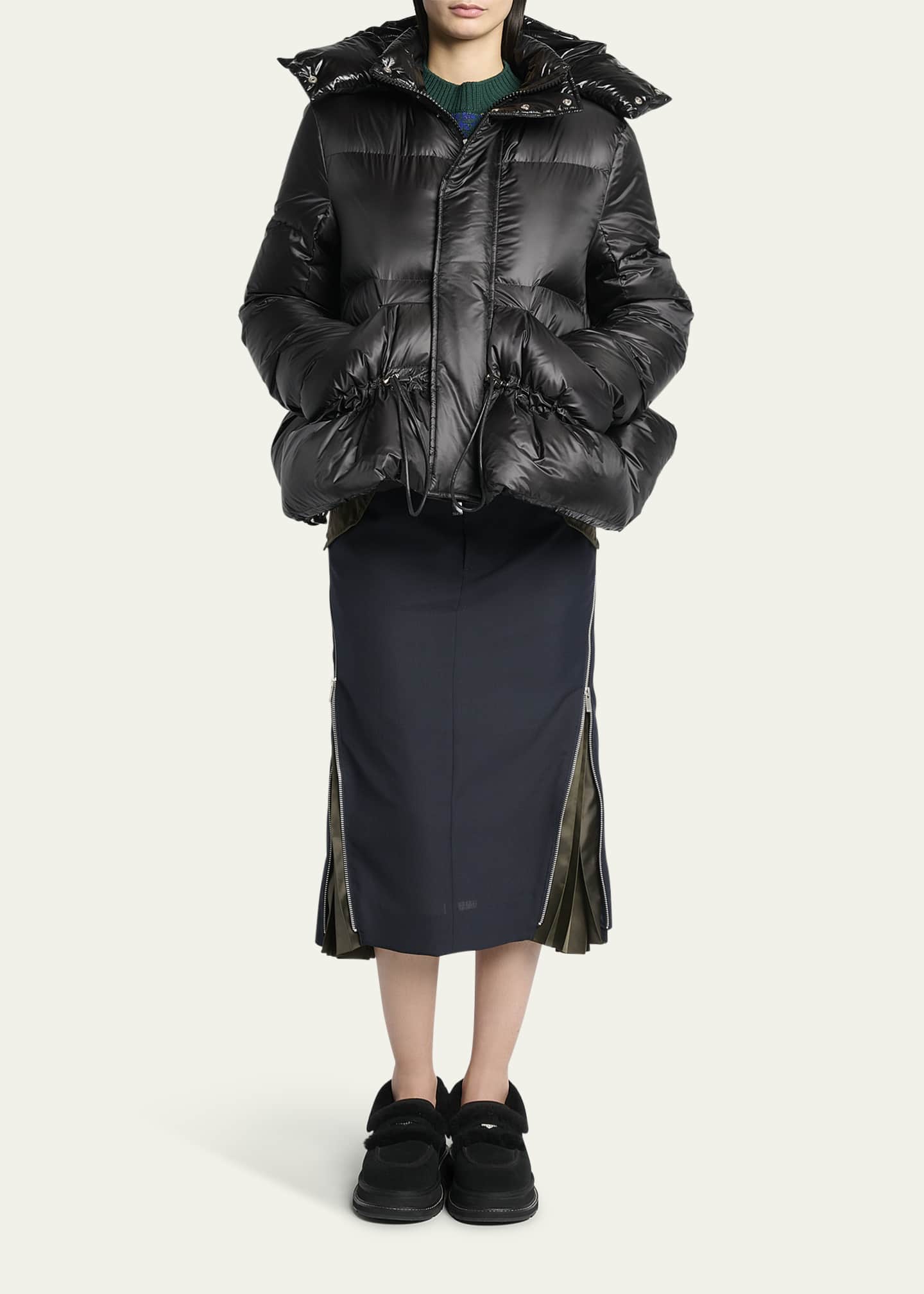 SACAI Puffer Jacket With Detachable Hood - Bergdorf Goodman