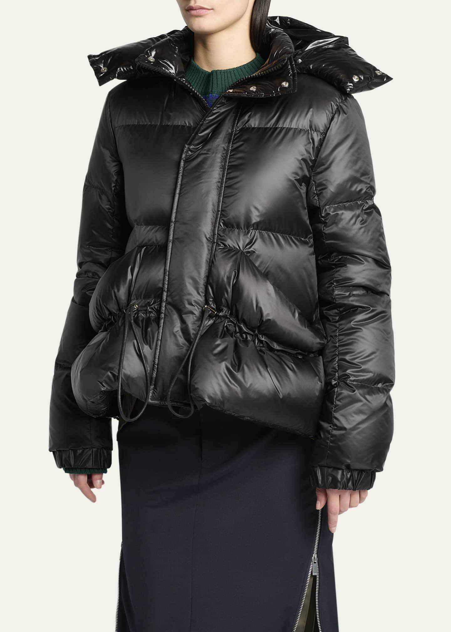 SACAI Puffer Jacket With Detachable Hood - Bergdorf Goodman