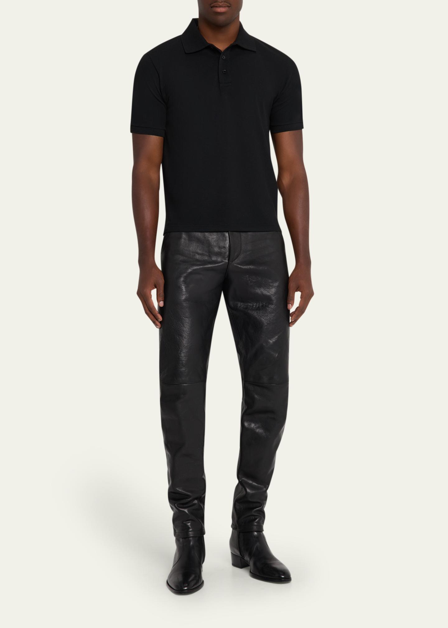 Saint Laurent Men's Embroidered Cassandre Cotton Polo Shirt - Bergdorf ...