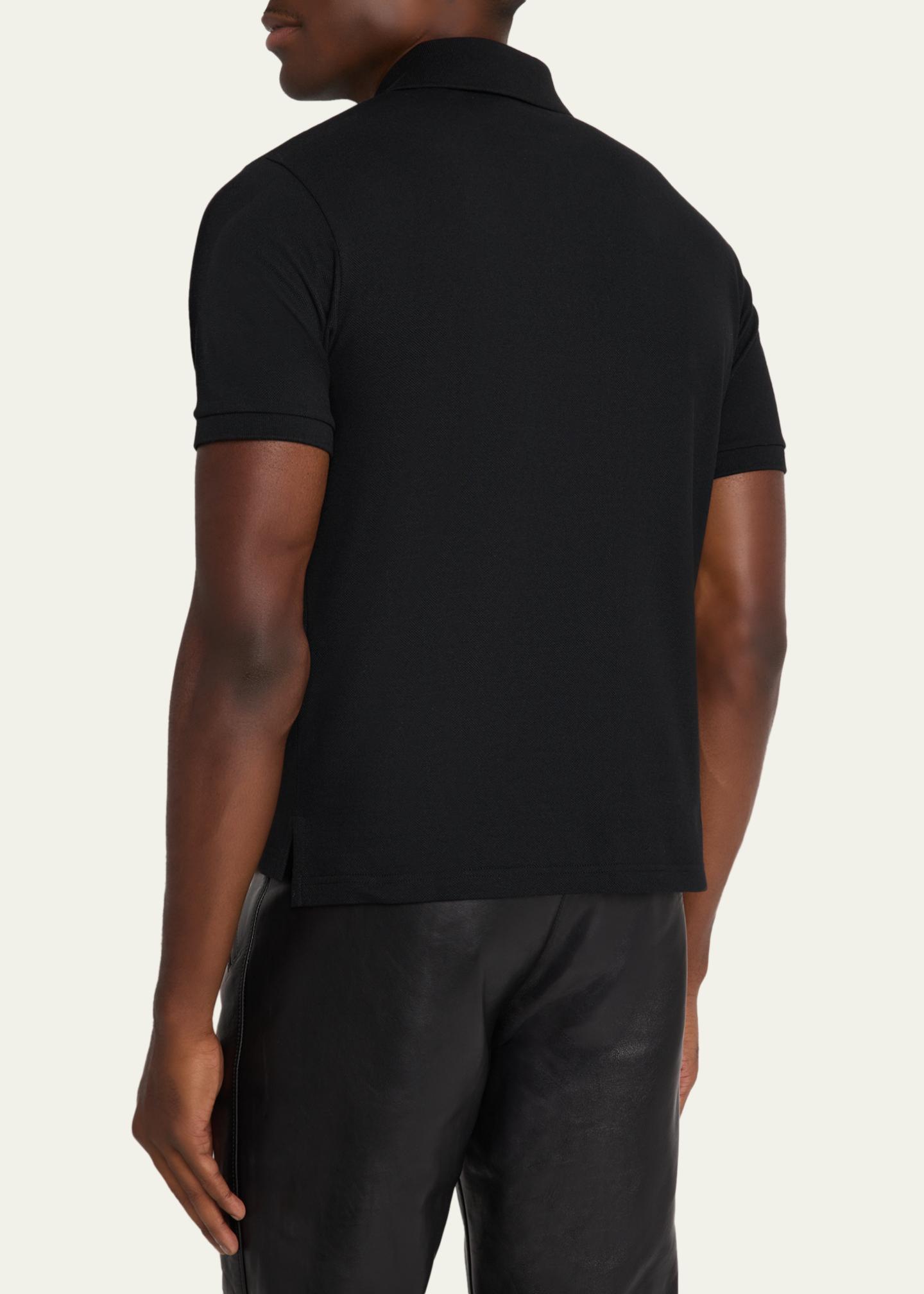 Saint Laurent Men's Embroidered Cassandre Cotton Polo Shirt - Bergdorf ...