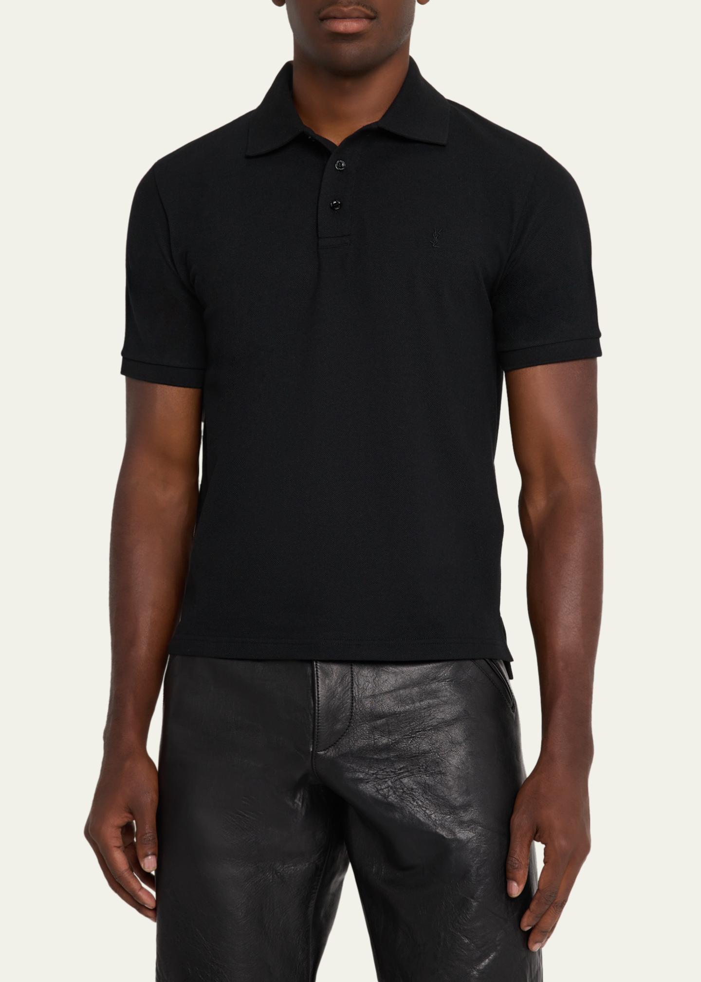 Saint Laurent Men's Embroidered Cassandre Cotton Polo Shirt - Bergdorf ...