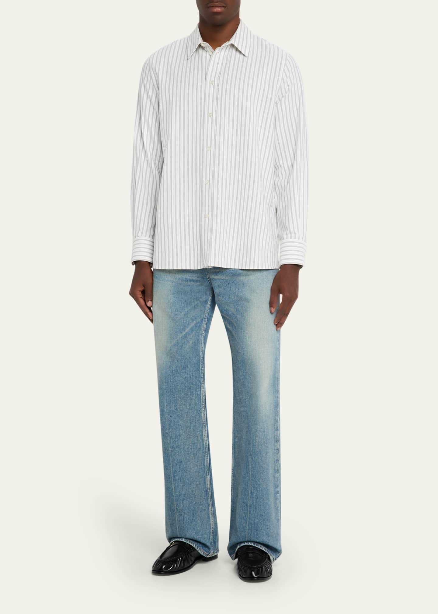 Saint Laurent Men's Striped Sport Shirt Image 2 of 5
