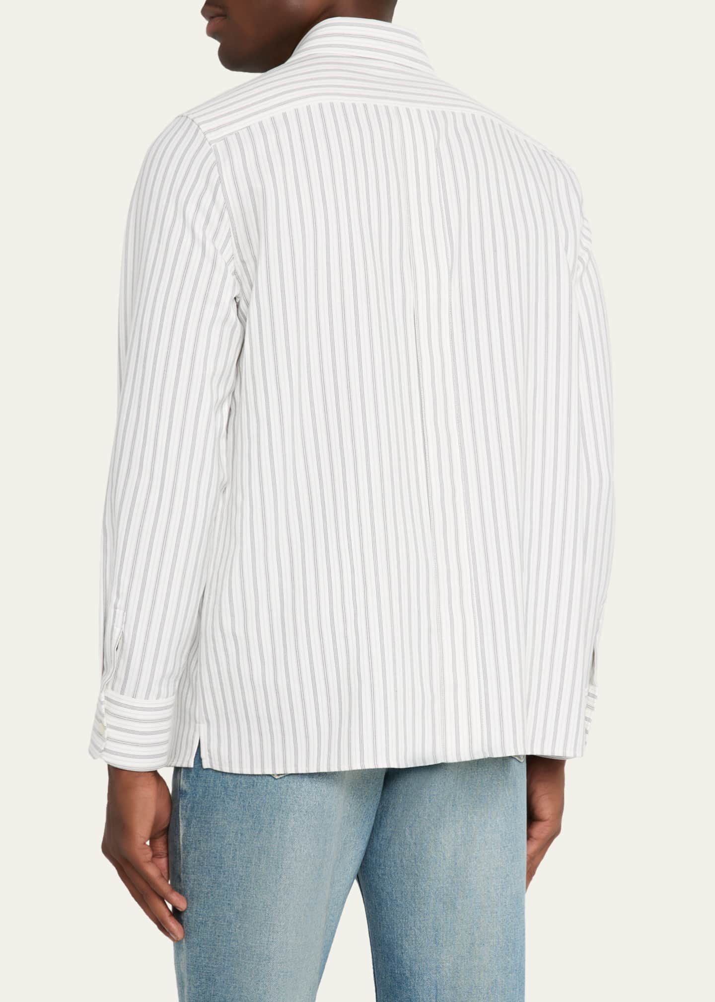 Saint Laurent Men's Striped Sport Shirt Image 3 of 5