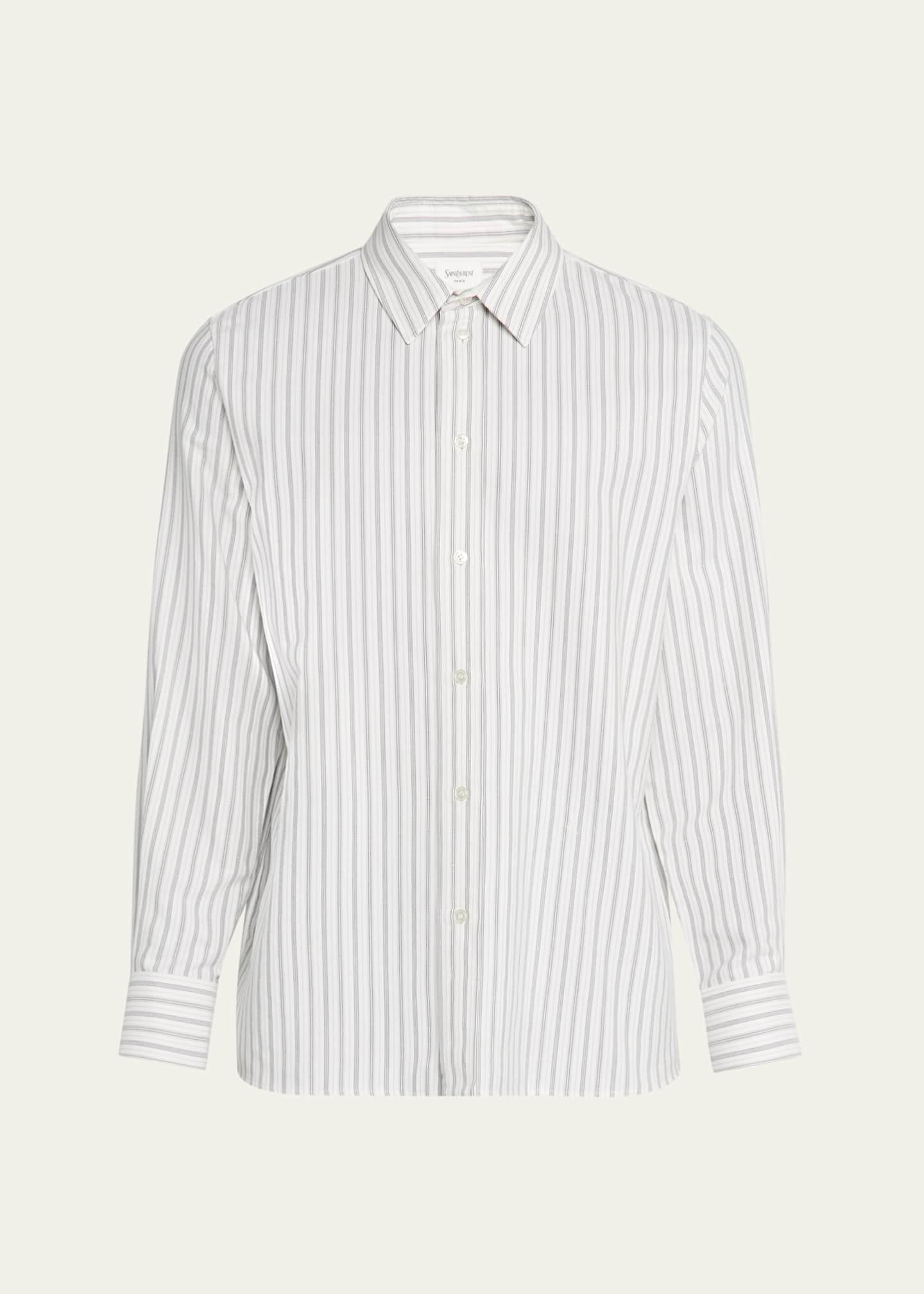 Saint Laurent Men's Striped Sport Shirt Image 1 of 5