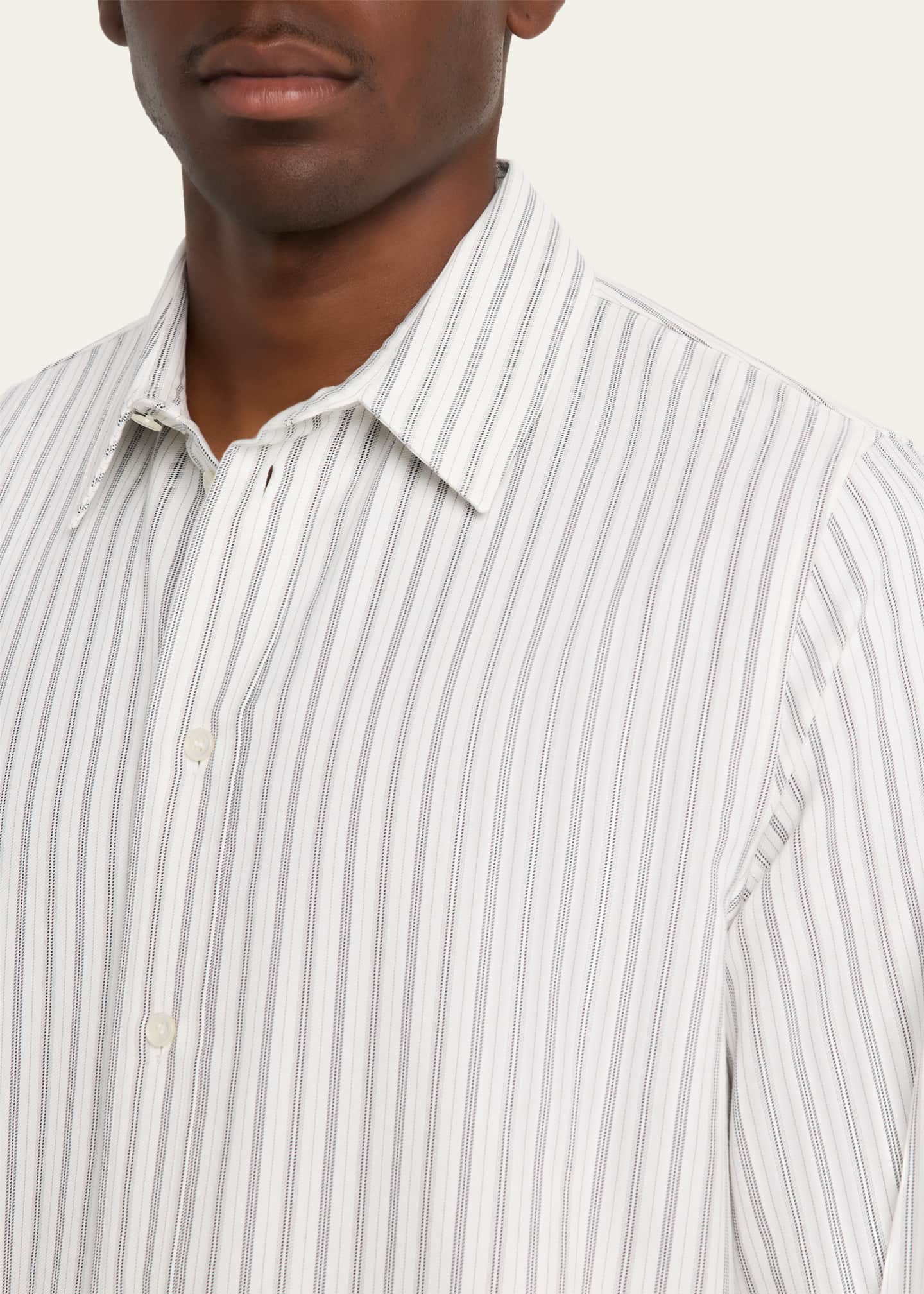 Saint Laurent Men's Striped Sport Shirt Image 5 of 5