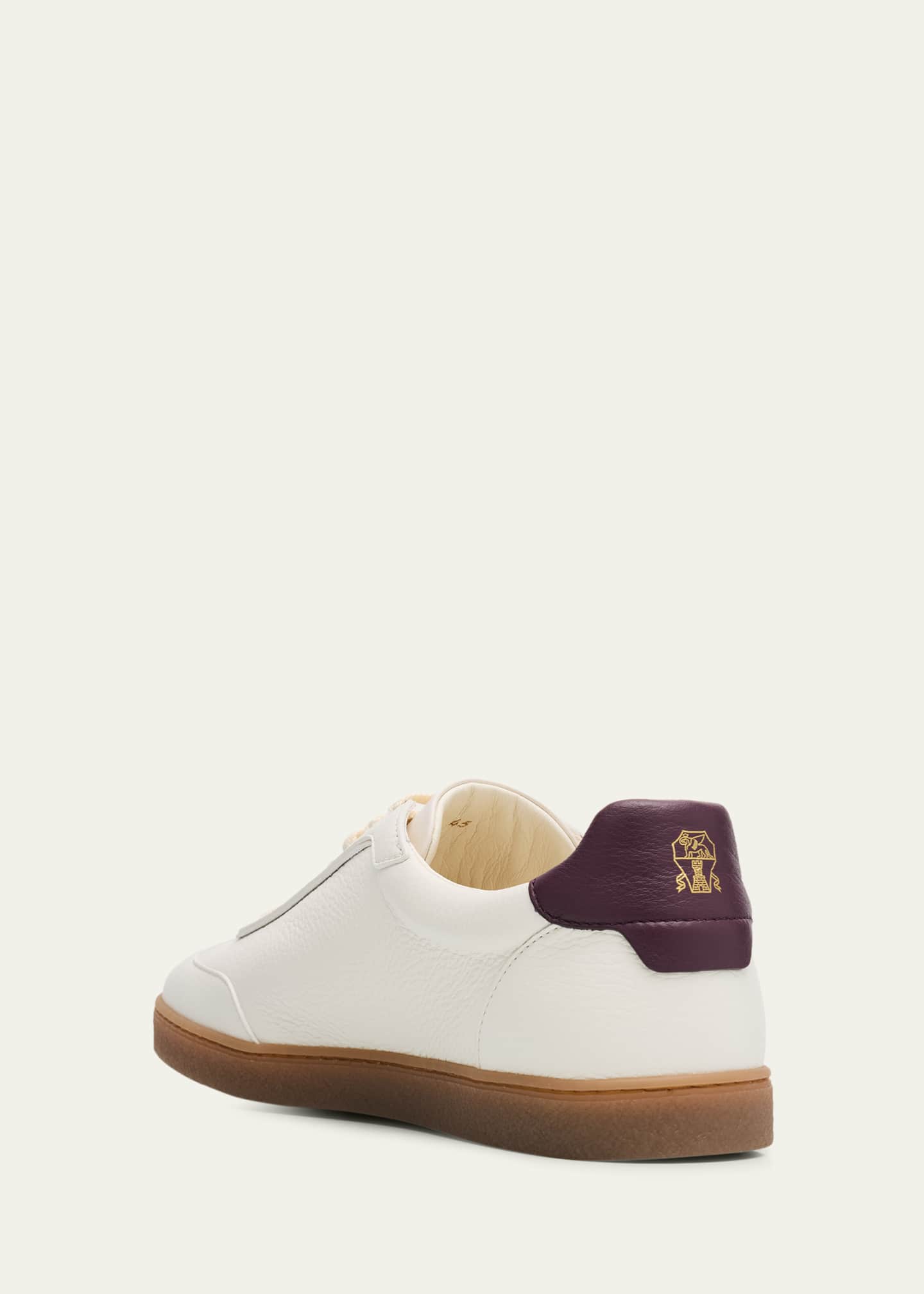 Brunello Cucinelli Men's Deerskin Leather T-Toe Sneakers