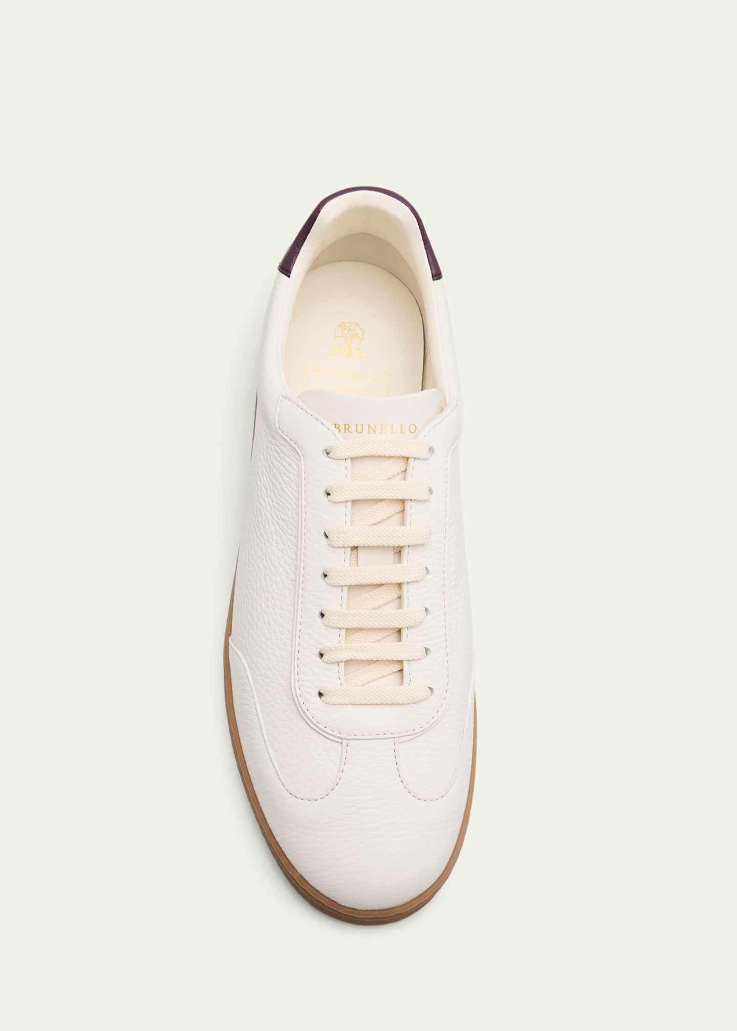 Brunello Cucinelli Men's Deerskin Leather T-Toe Sneakers