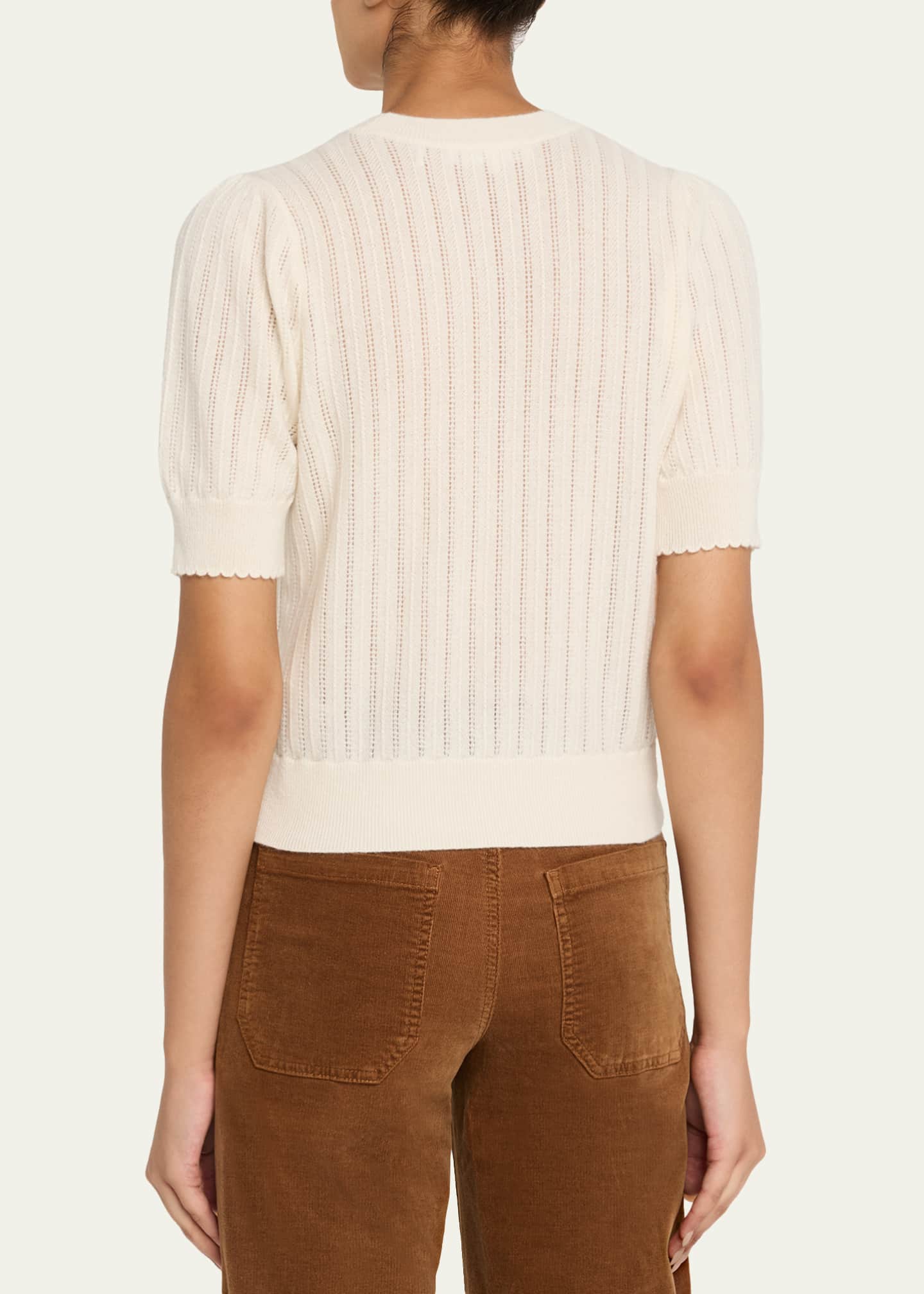 The Ladder Pointelle Sweater in Cream main image 1