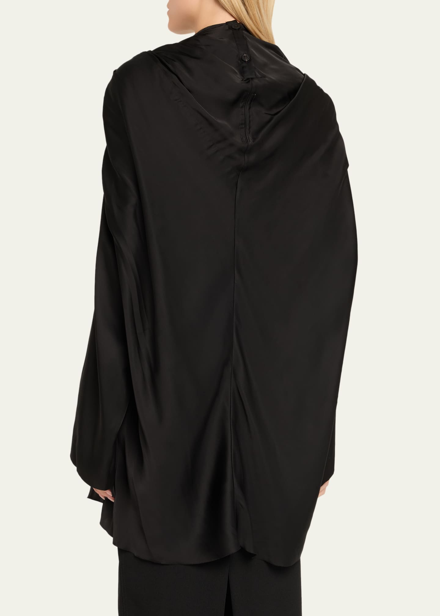 Rick Owens Long-Sleeve Draped Cape Tunic - Bergdorf Goodman