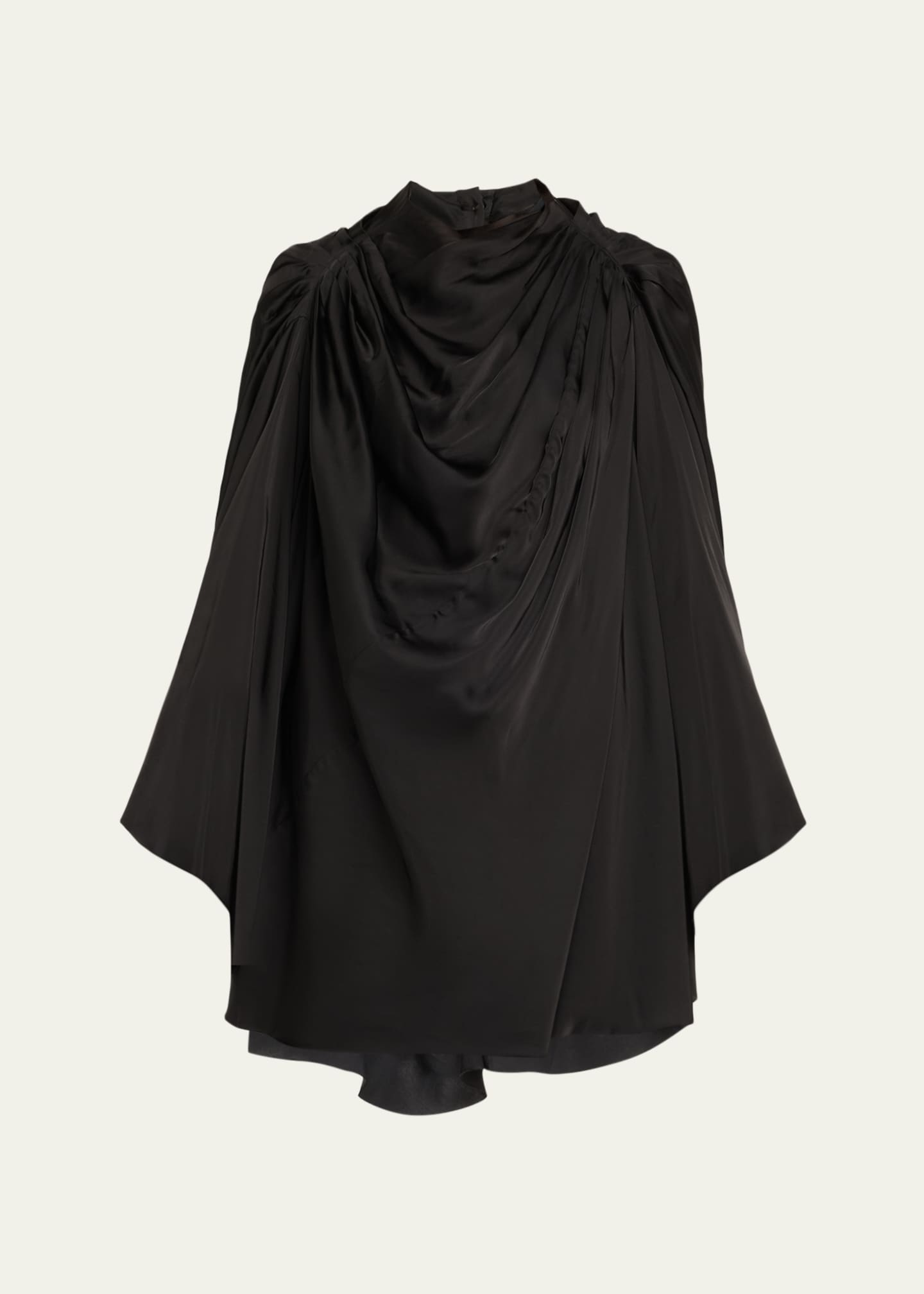 Rick Owens Long-Sleeve Draped Cape Tunic - Bergdorf Goodman