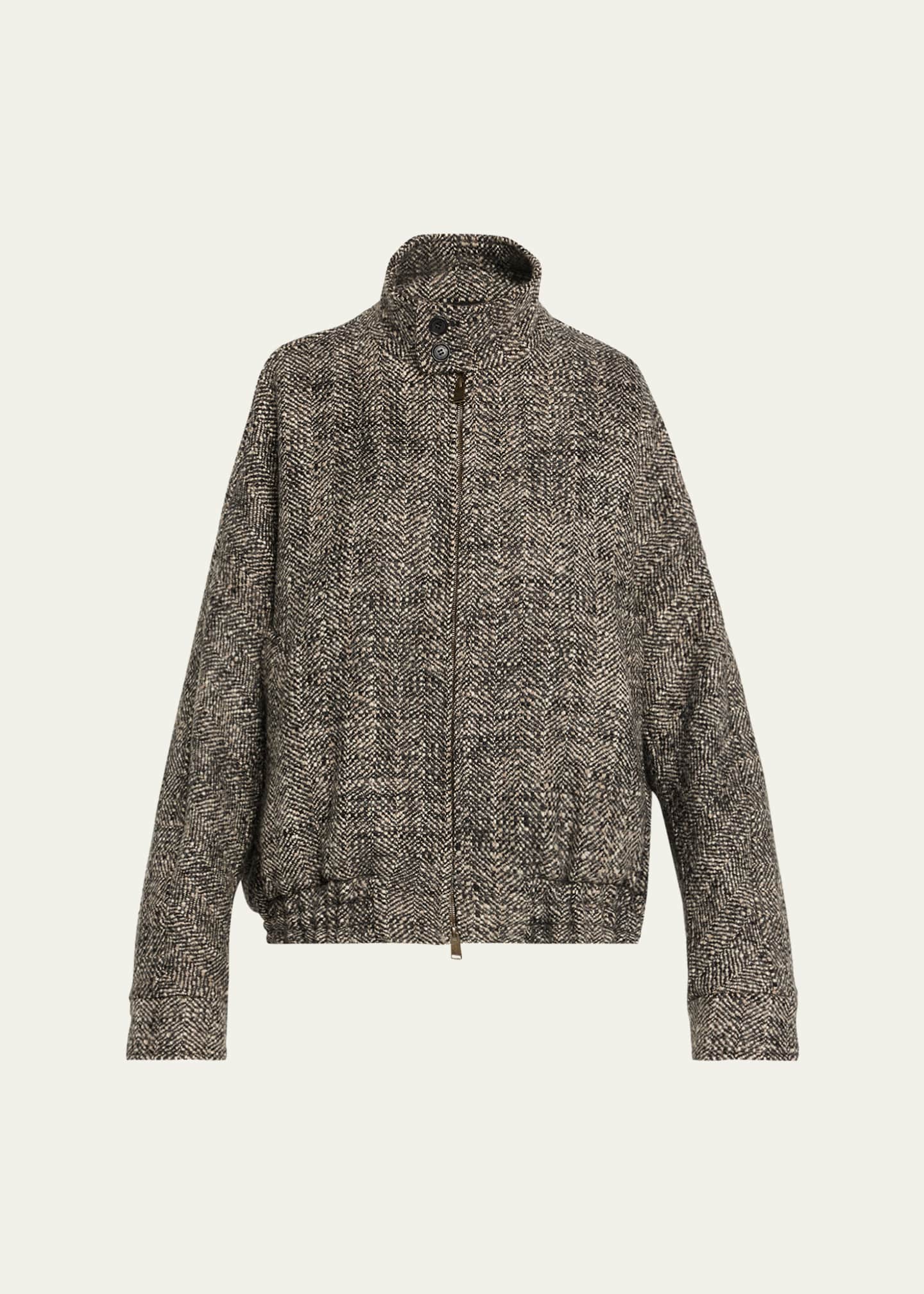 DARKPARK Lee Oversized Herringbone Bomber Jacket - Bergdorf Goodman