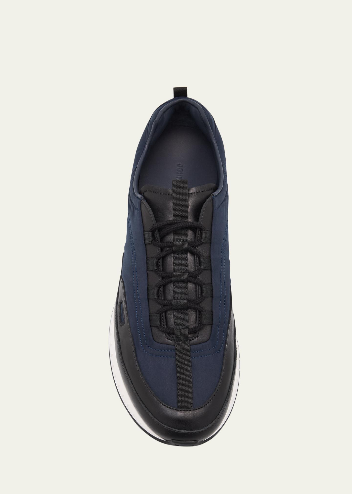 JOHN  PEBBELED LEATHER スニーカー John Lobb Men's Laced Stream Leather and Nylon Sneakers - Bergdorf