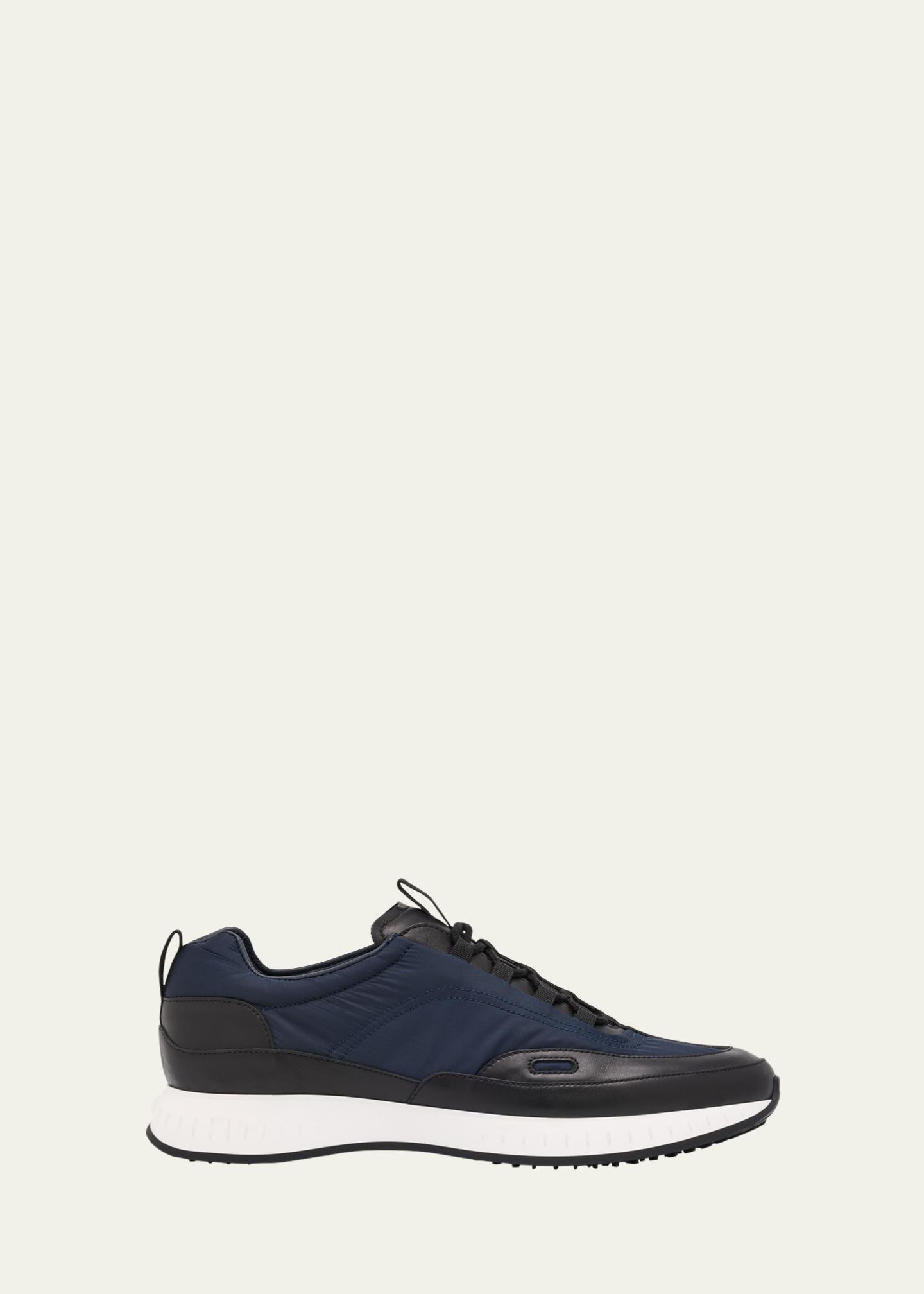John Lobb Men's Laced Stream Leather and Nylon Sneakers - Bergdorf