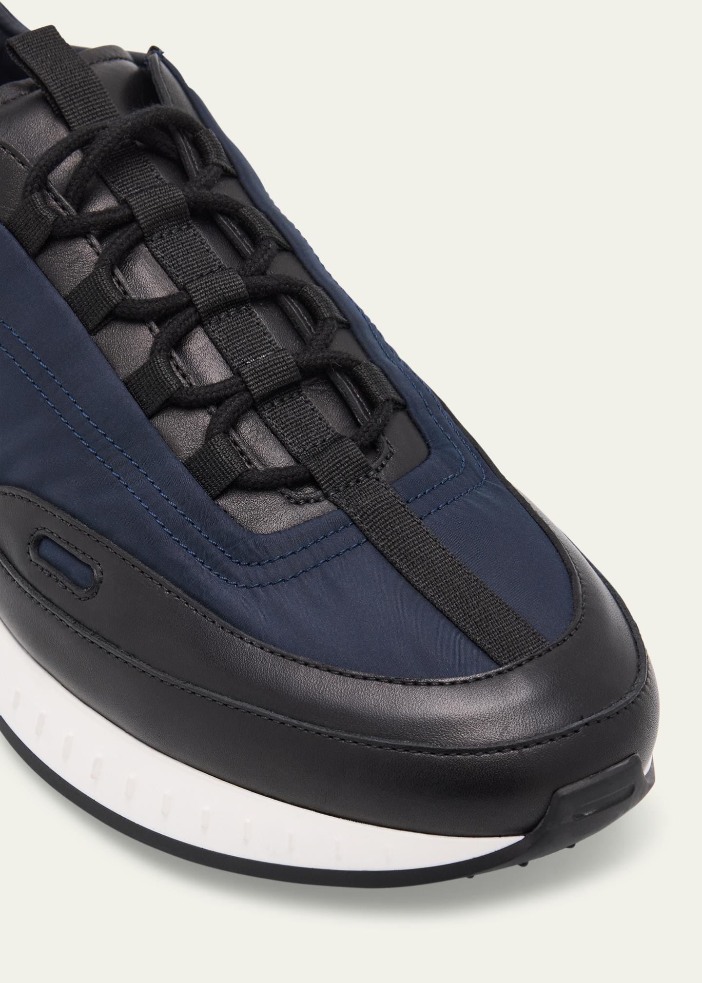 JOHN  PEBBELED LEATHER スニーカー John Lobb Men's Laced Stream Leather and Nylon Sneakers - Bergdorf