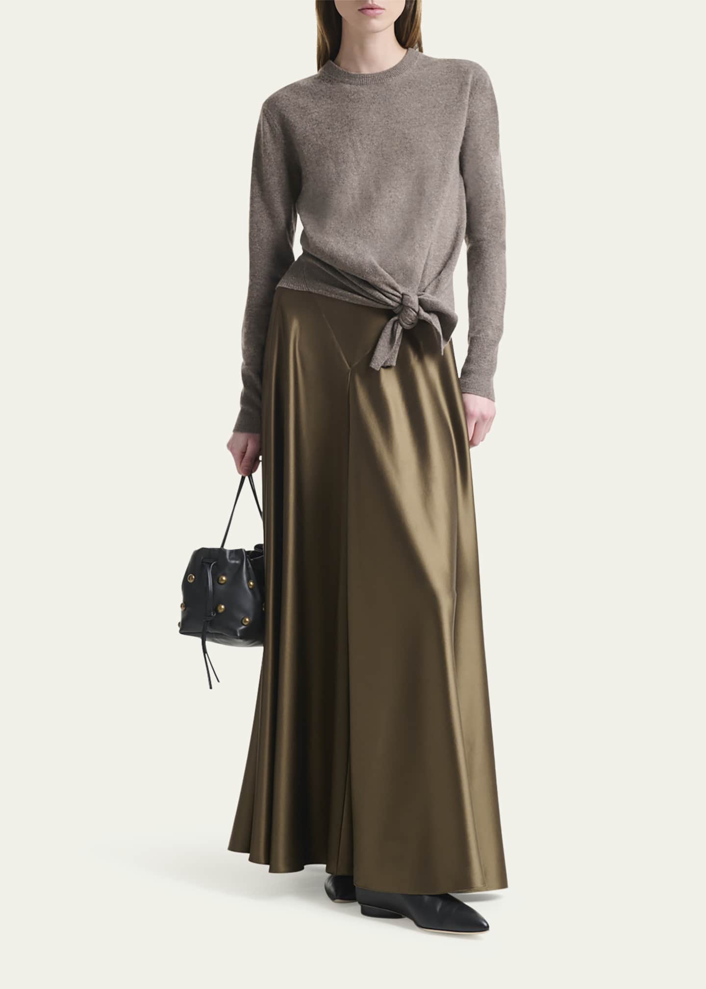 Altuzarra Nalini Knotted Cashmere Crewneck Sweater Image 2 of 4