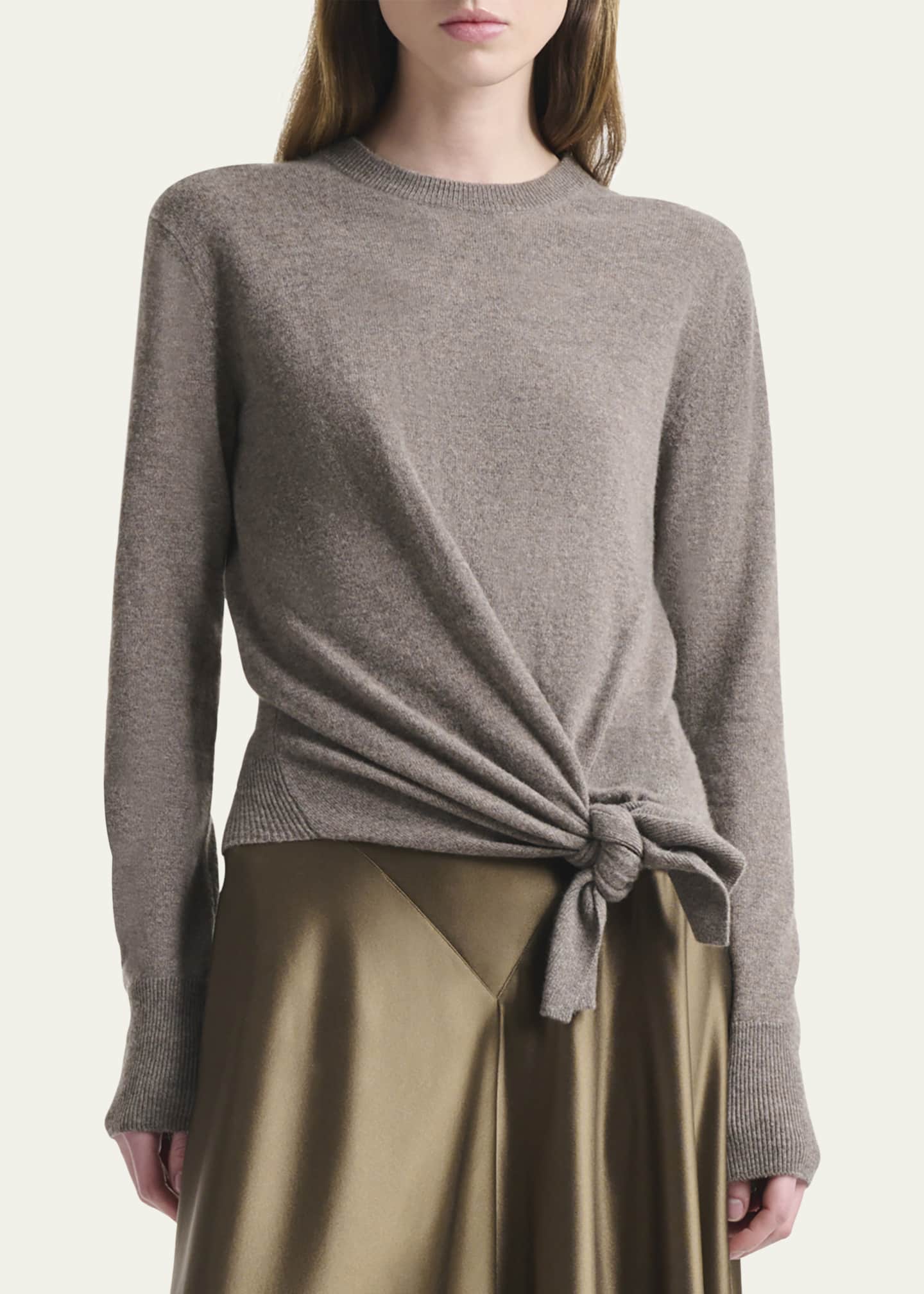 Altuzarra Nalini Knotted Cashmere Crewneck Sweater Image 4 of 4