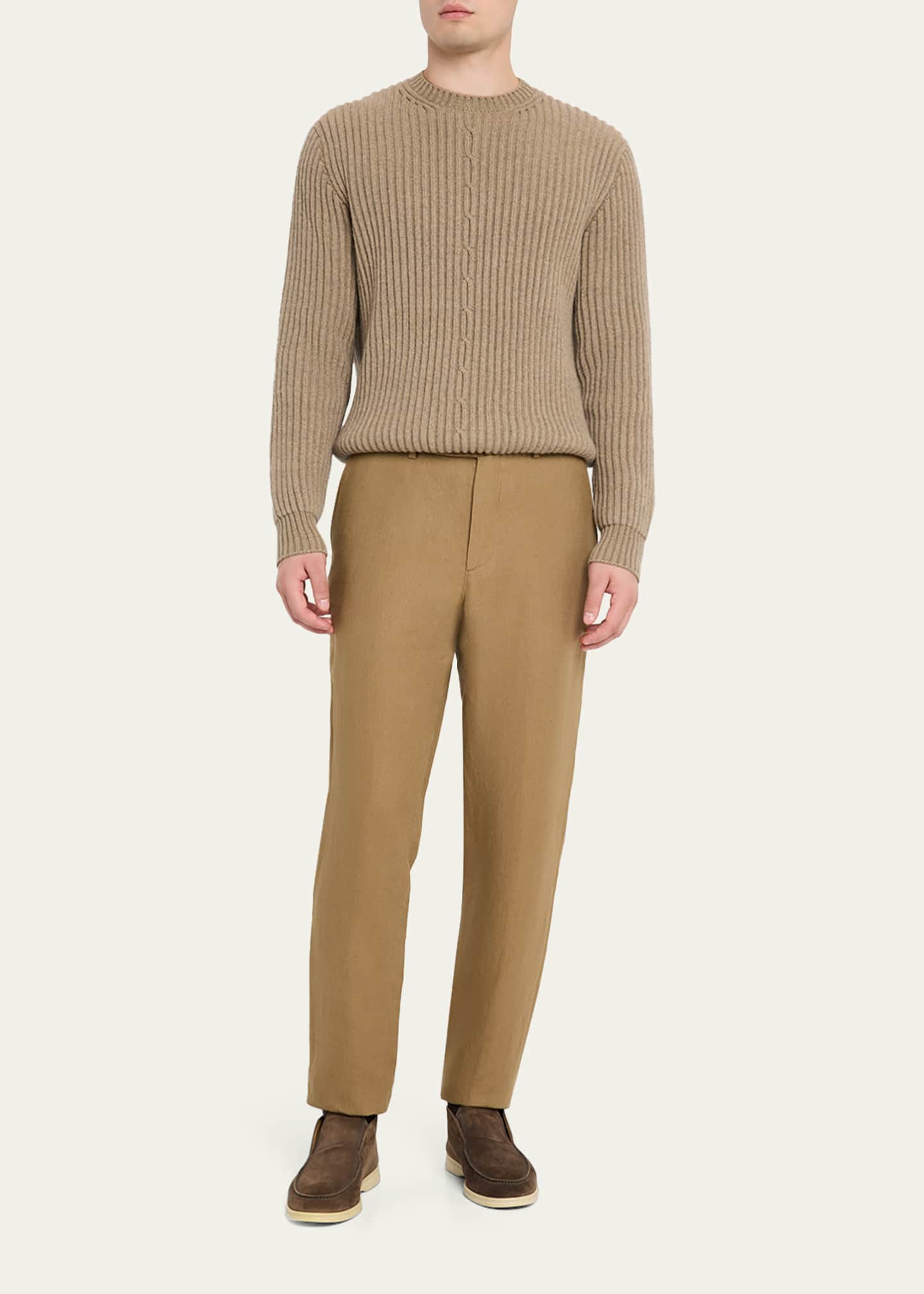 Loro Piana☆BABY CASHMERE☆最終価格！ Loro Piana Men's Plane Tree Baby Cashmere Cable Crewneck Sweater