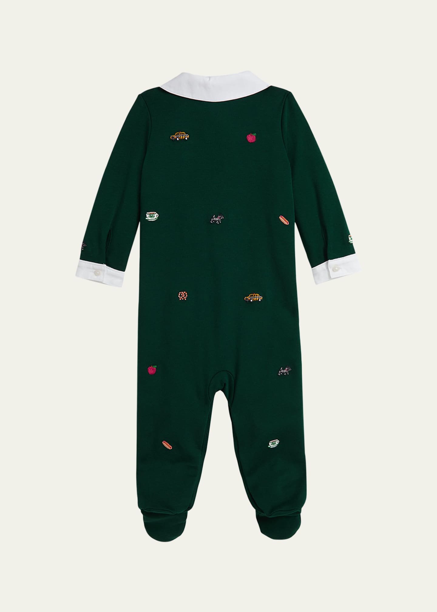 Boy's Interlock Knit Embroidered Coverall, Size Newborn-9M