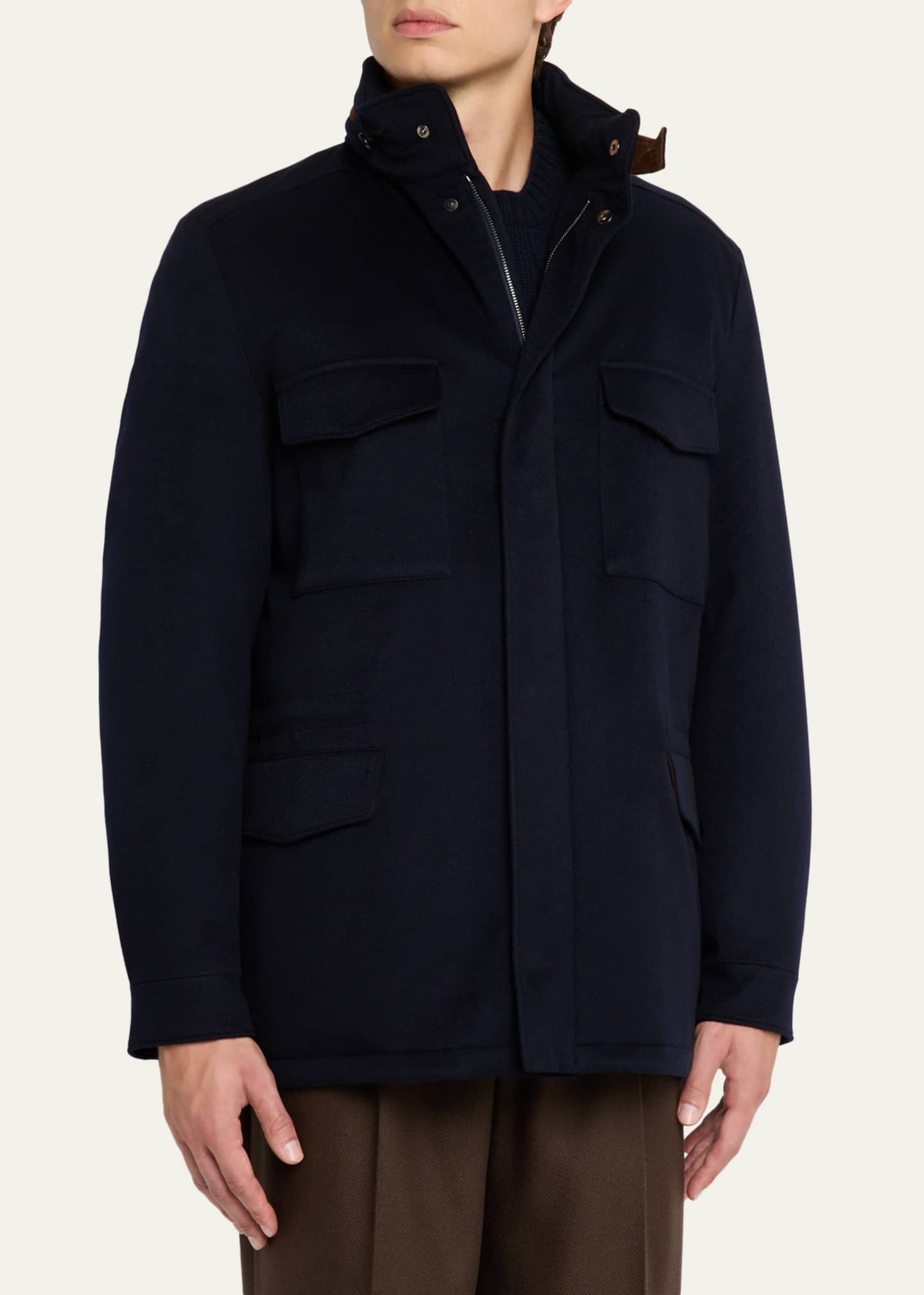 Loro Piana Men's Traveller Water-Resistant Cashmere Field Jacket