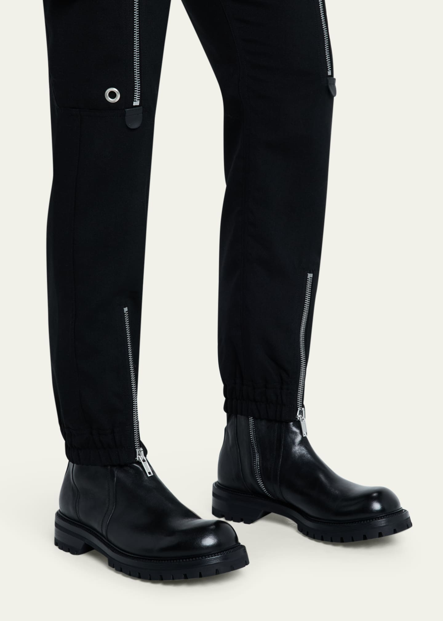 Rick Owens Men's Waxy Leather Creeper Boots - Bergdorf Goodman