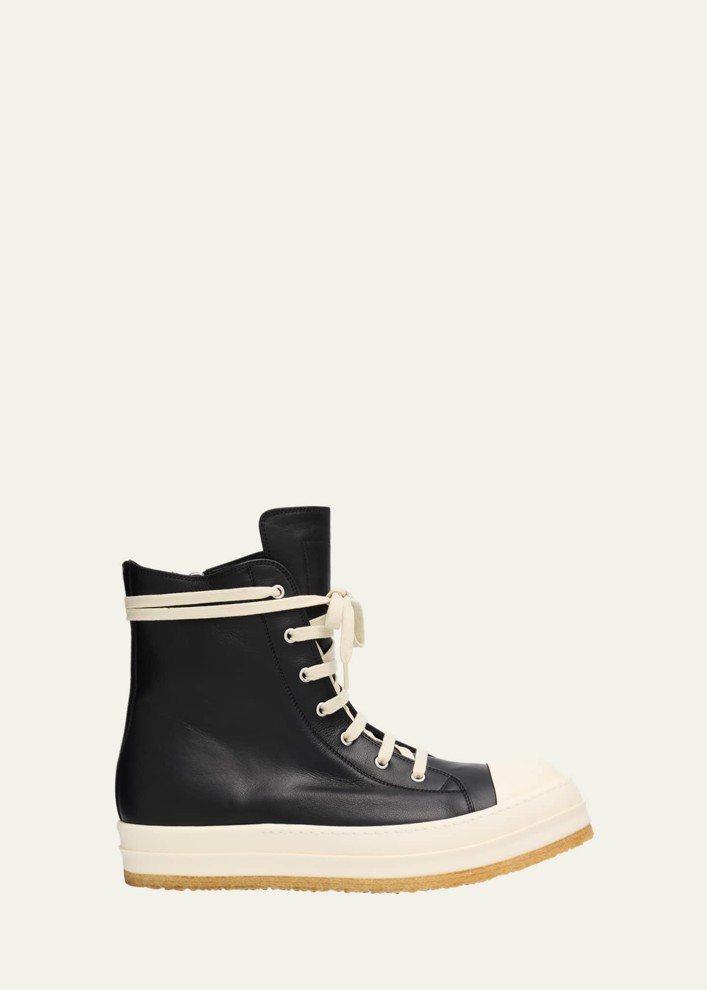 スニーカー Rick Owens Black Leather Creep Sneakers Rick Owens Men's Creep Leather High-Top Sneakers - Bergdorf