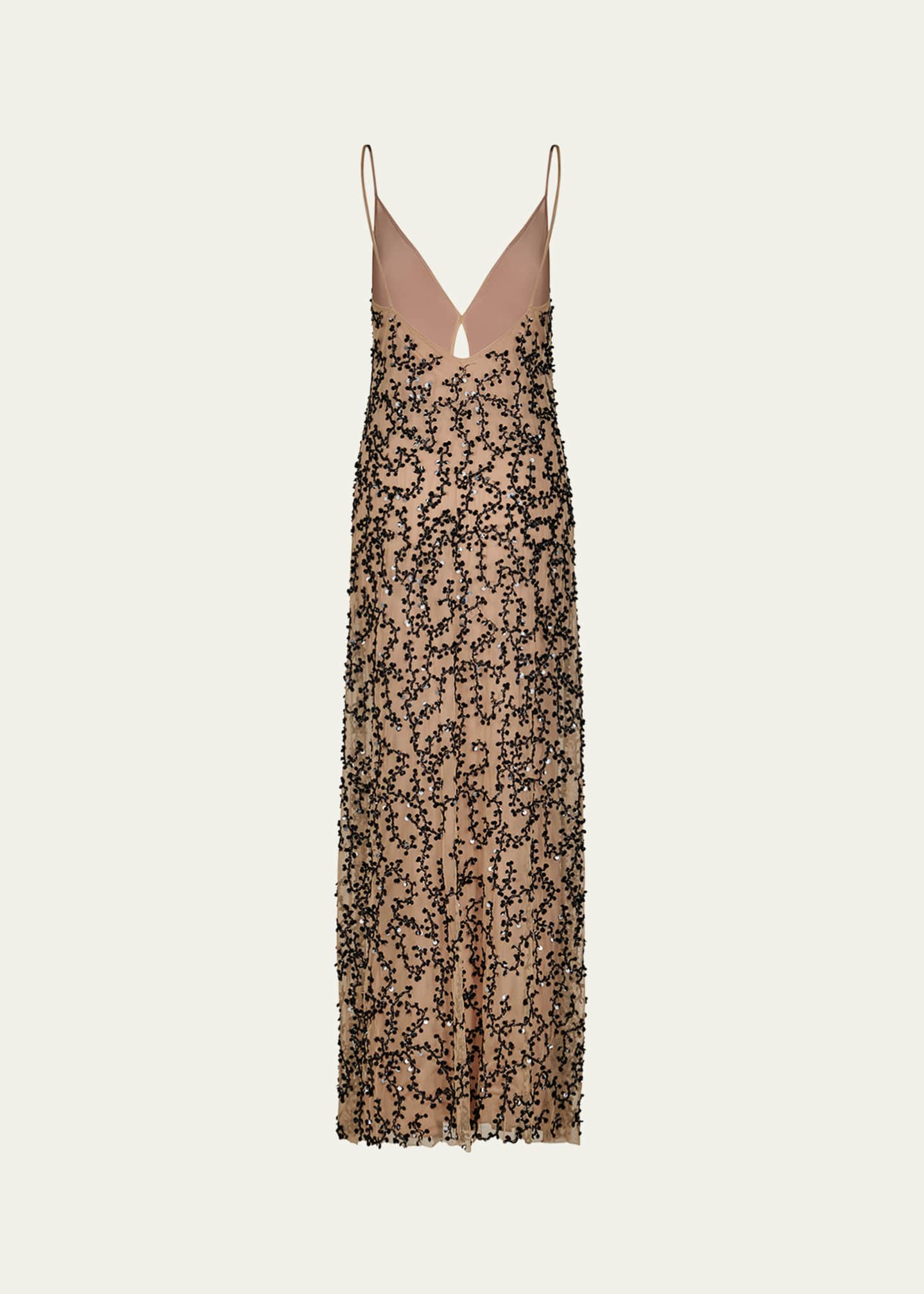Johanna Ortiz Mesh Reinvention Maxi Dress - Nude/Black Mesh - 6