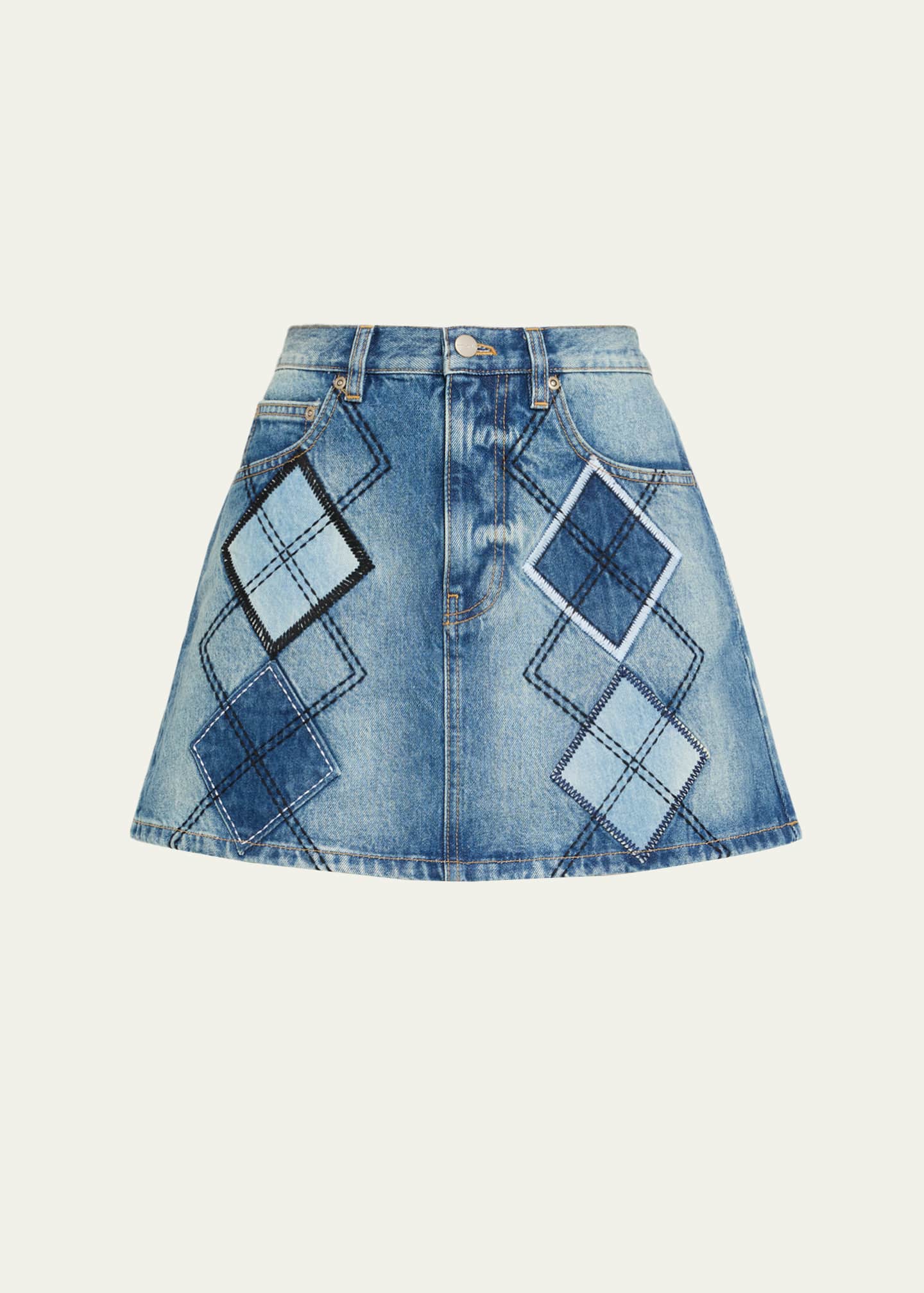 knuth marf　twobuckles patchwork denim XS twobuckles patchwork denim(unisex)/3color | KNUTH MARF