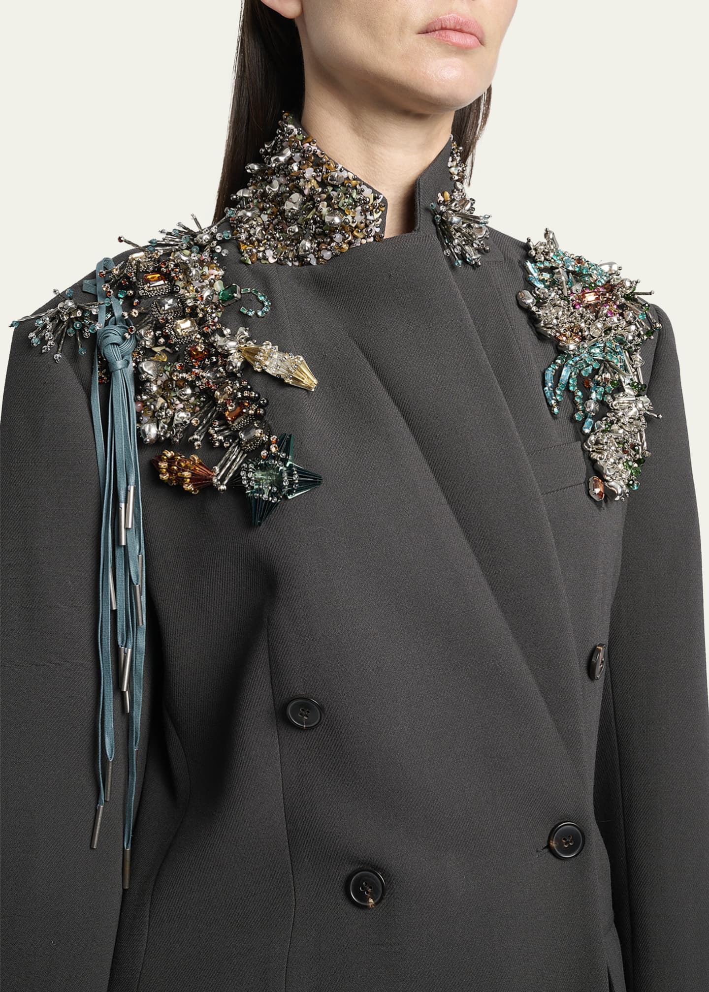 Dries Van Noten Embellished Double-Breasted Blazer - Bergdorf Goodman