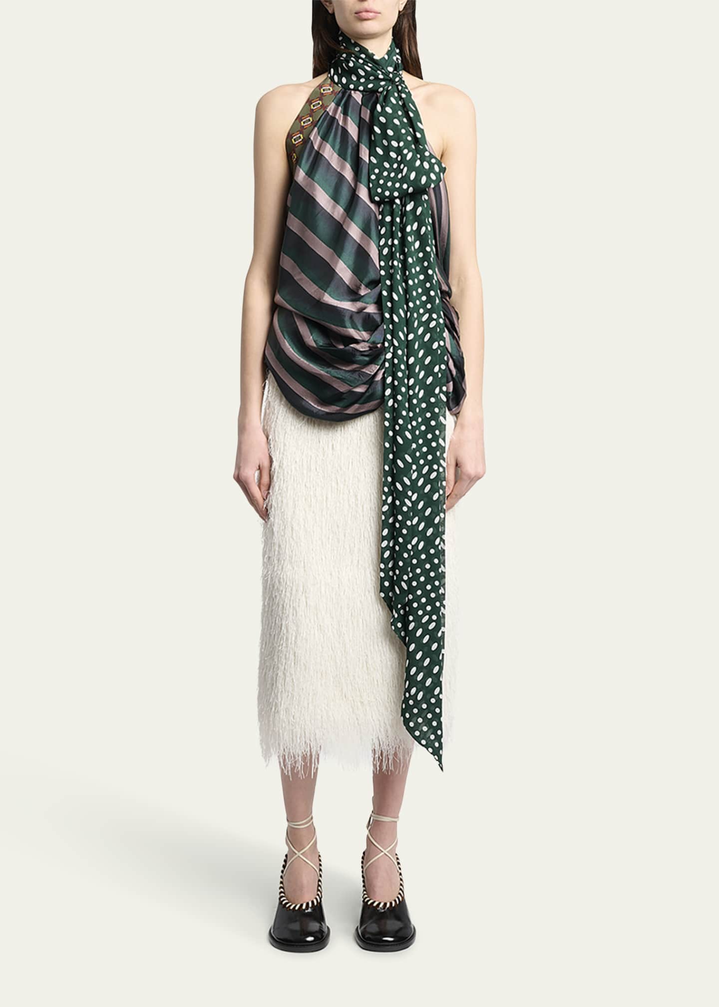 Dries Van Noten Sokna Fringed Midi Skirt - Bergdorf Goodman