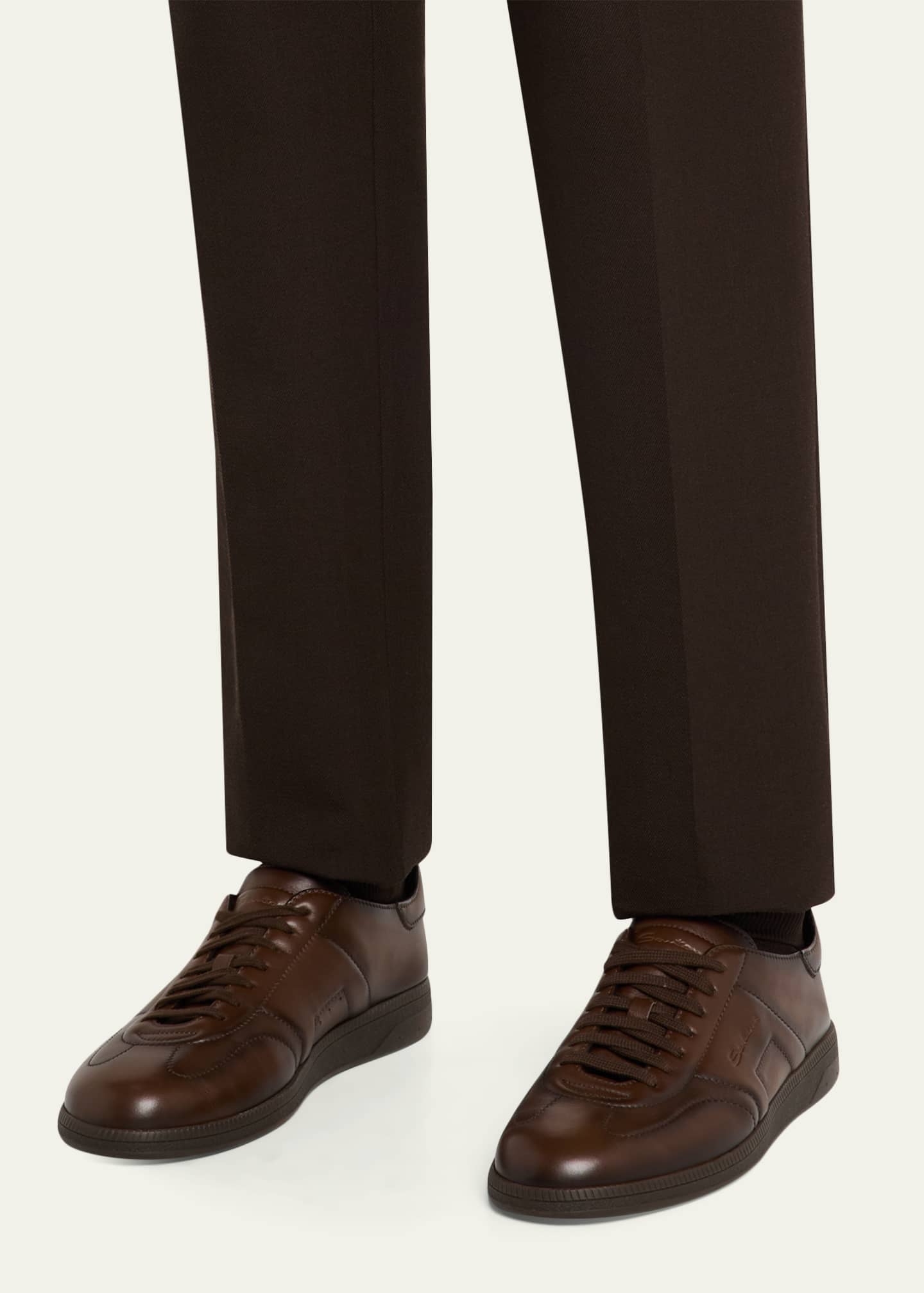 Santoni Men's Soft Burnished Calfskin Slip-On Sneakers - Bergdorf