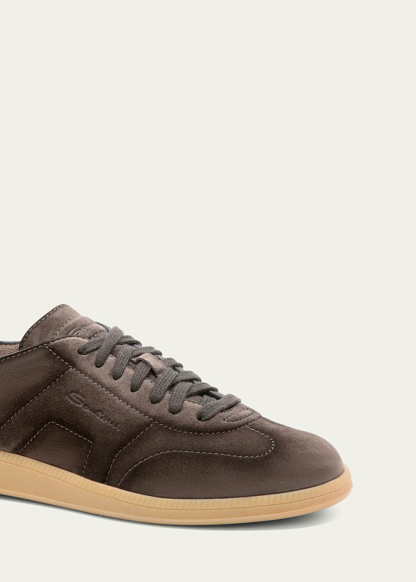 Santoni Men's Oly Burnished Suede Low-Top Sneakers - Bergdorf Goodman