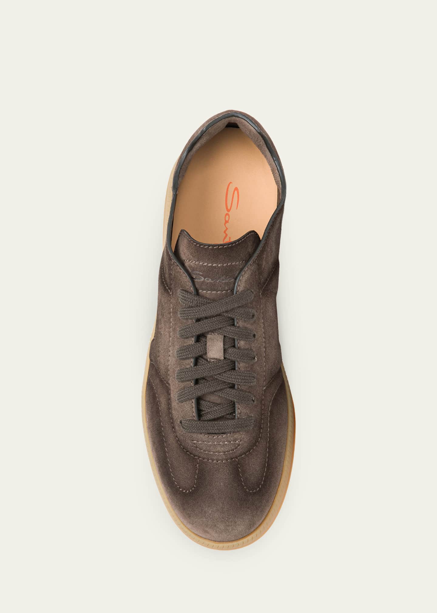 Santoni Men's Oly Burnished Suede Low-Top Sneakers - Bergdorf Goodman