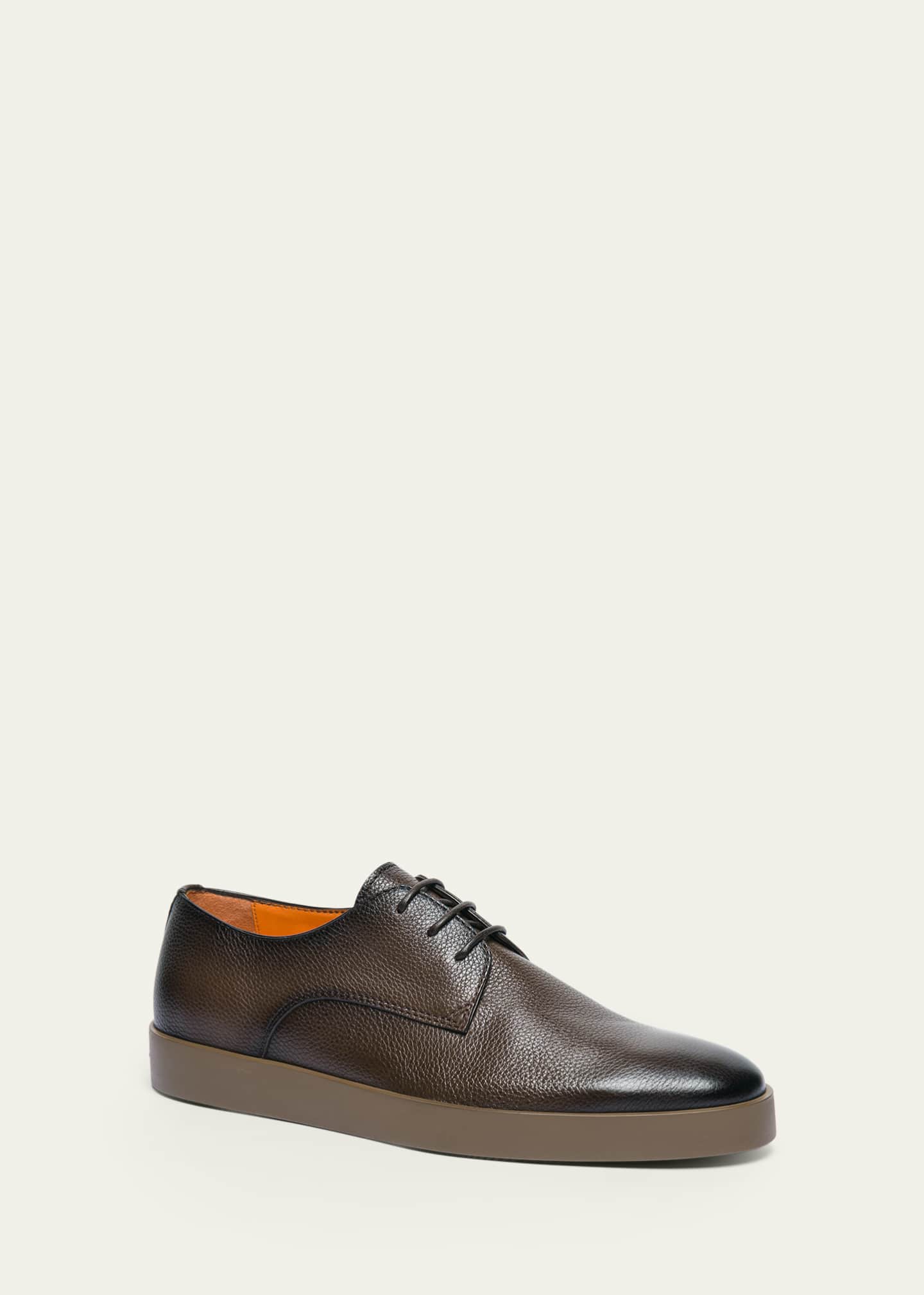 Santoni Men's Dilate Tumbled Leather Sport-Sole Derby Shoes