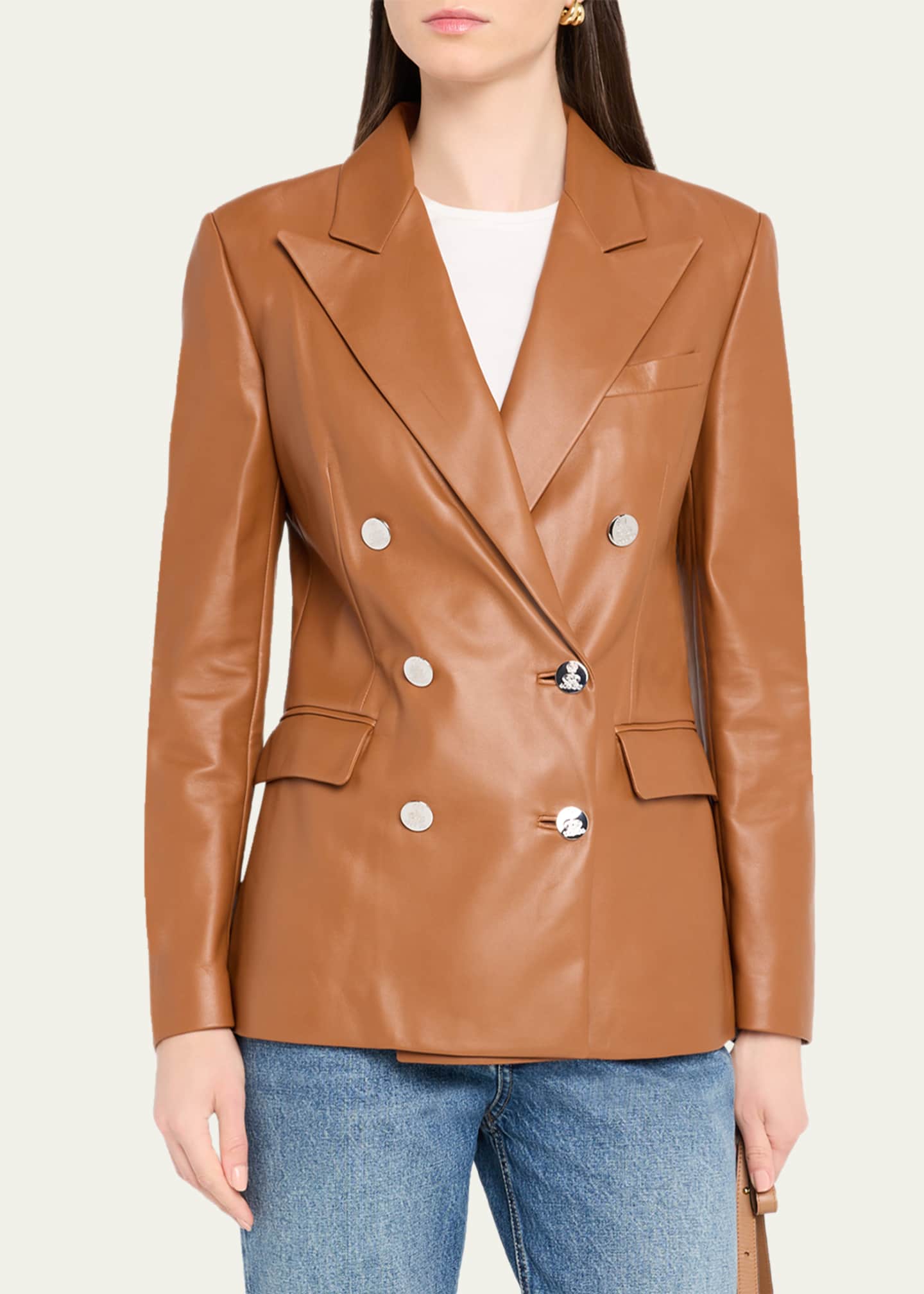 Ralph Lauren Collection Camden Leather Double-Breasted Jacket