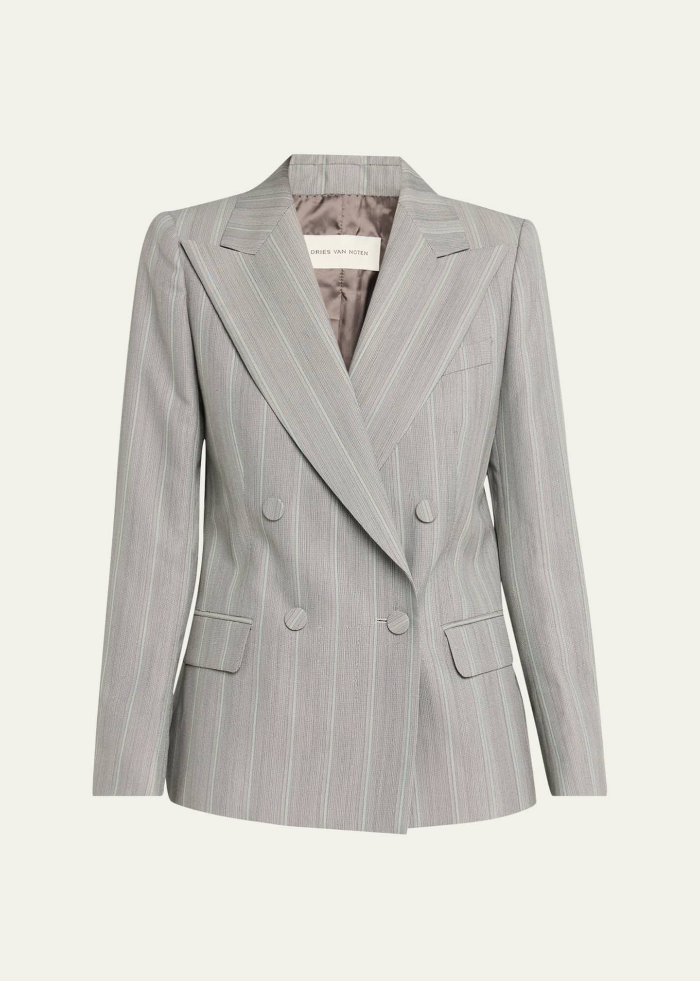 Dries Van Noten Beaura Pinstripe Double-Breasted Blazer - Bergdorf
