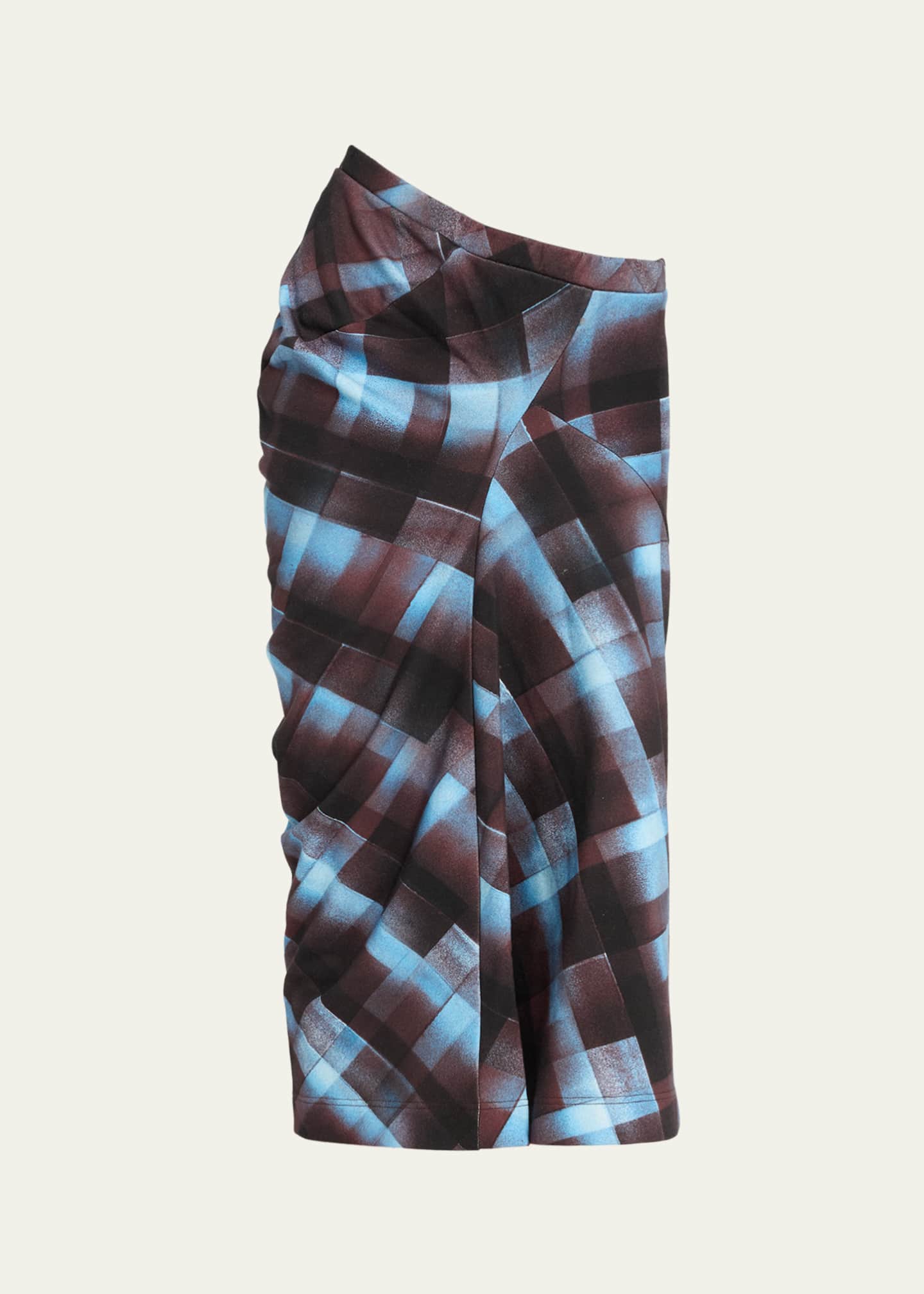 Dries Van Noten Harens Asymmetric Check Midi Skirt - Bergdorf Goodman