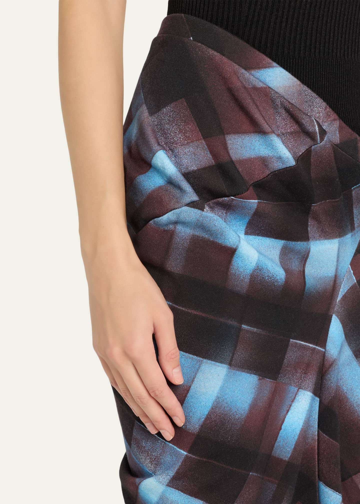 Dries Van Noten Harens Asymmetric Check Midi Skirt - Bergdorf Goodman