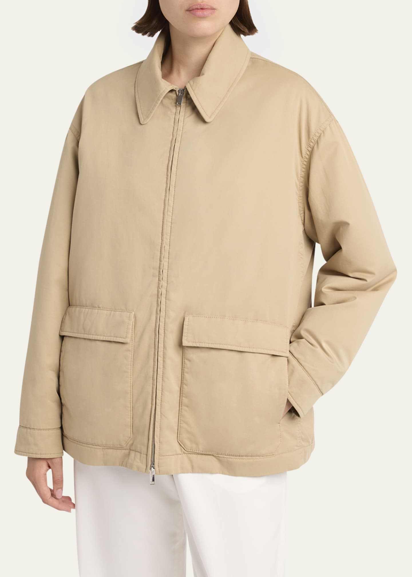 THE ROW Aurelius Cotton-Cashmere Zip Jacket - Bergdorf Goodman