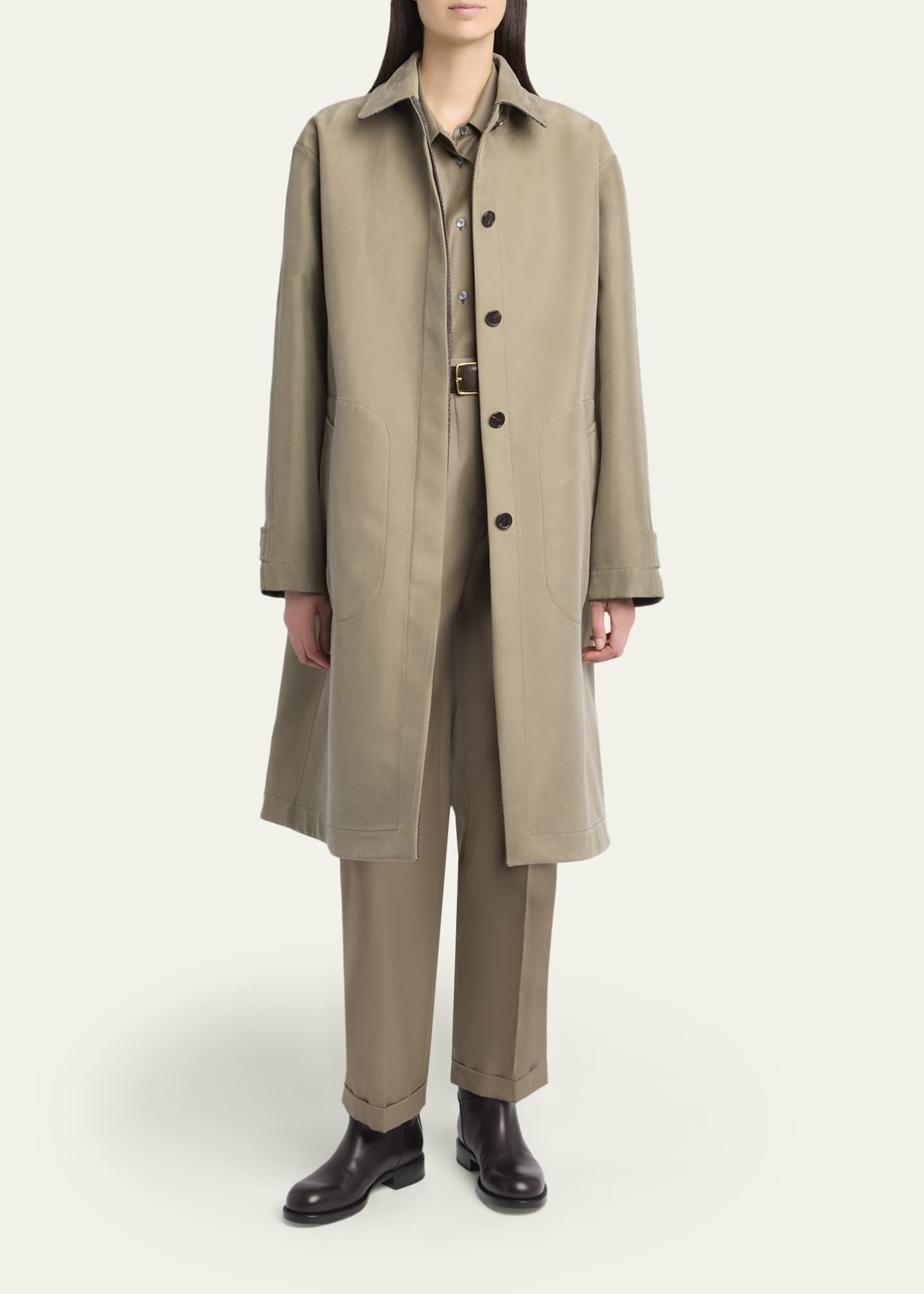 PPFM wool/nylon double face coat 裏チェック Double-faced wool