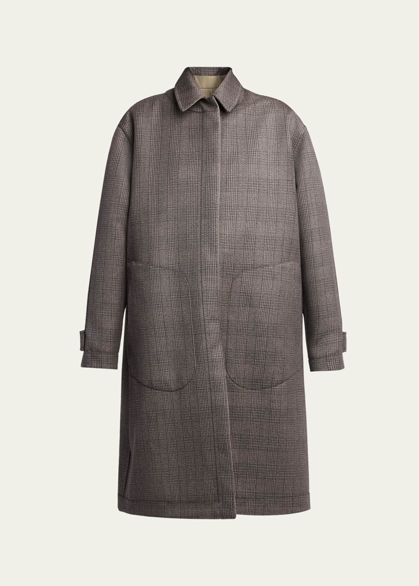 THE ROW Palomar Check Reversible Coat - Bergdorf Goodman