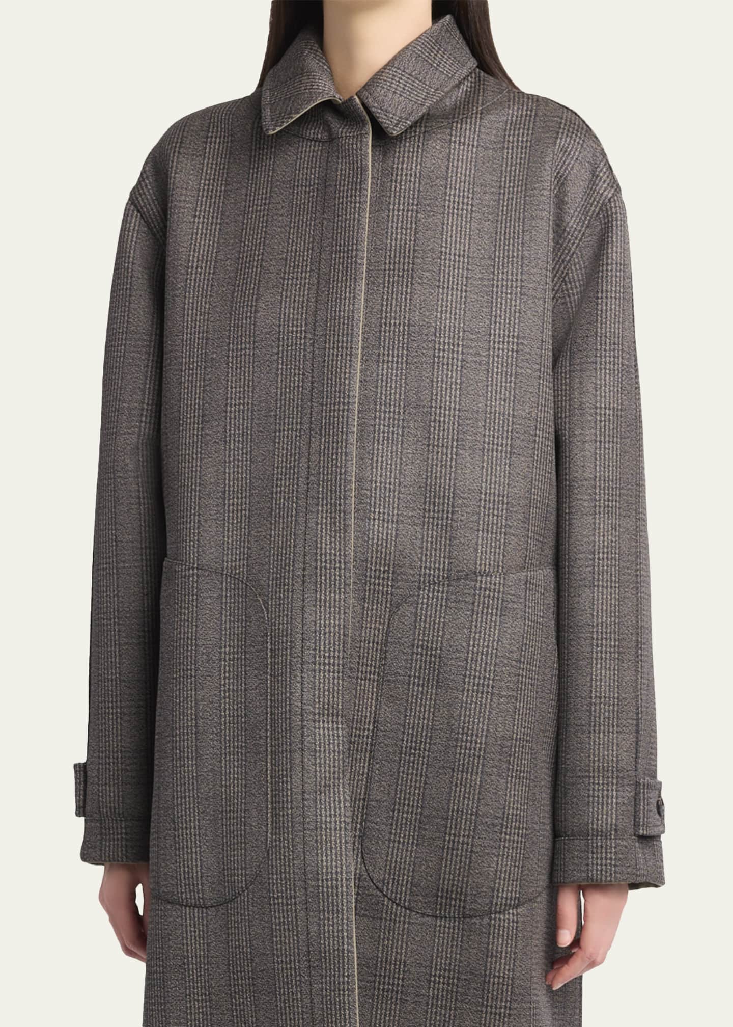 THE ROW Palomar Check Reversible Coat - Bergdorf Goodman